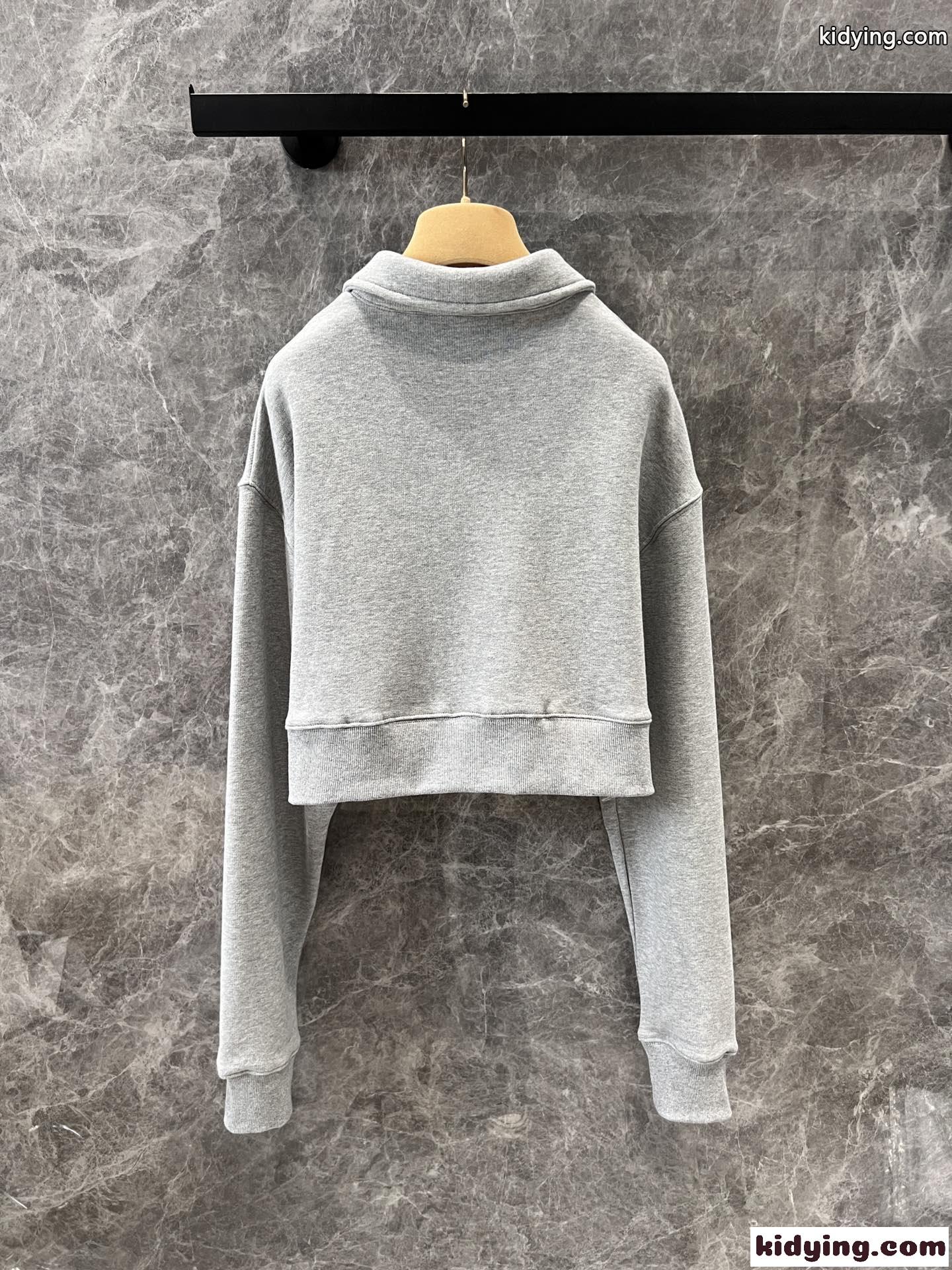 ハーフファスナー付 コットン スウェットシャツ ミュウミュウ Tシャツ コピー-2