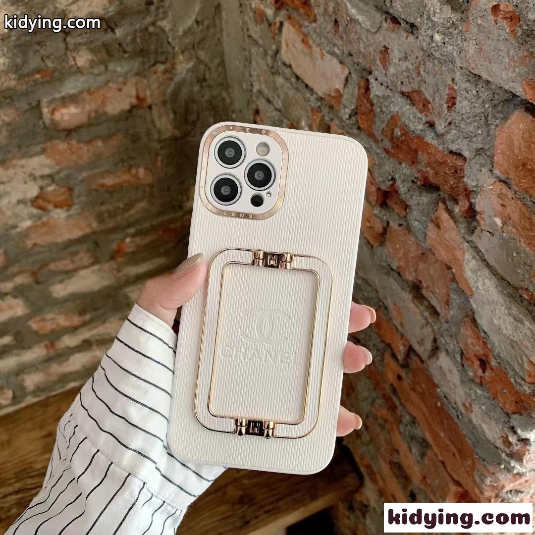 4色 アイフォンカバー おしゃれ リング付き シャネル アイフォンケース コピー スマホケース シンプル スタンド-4