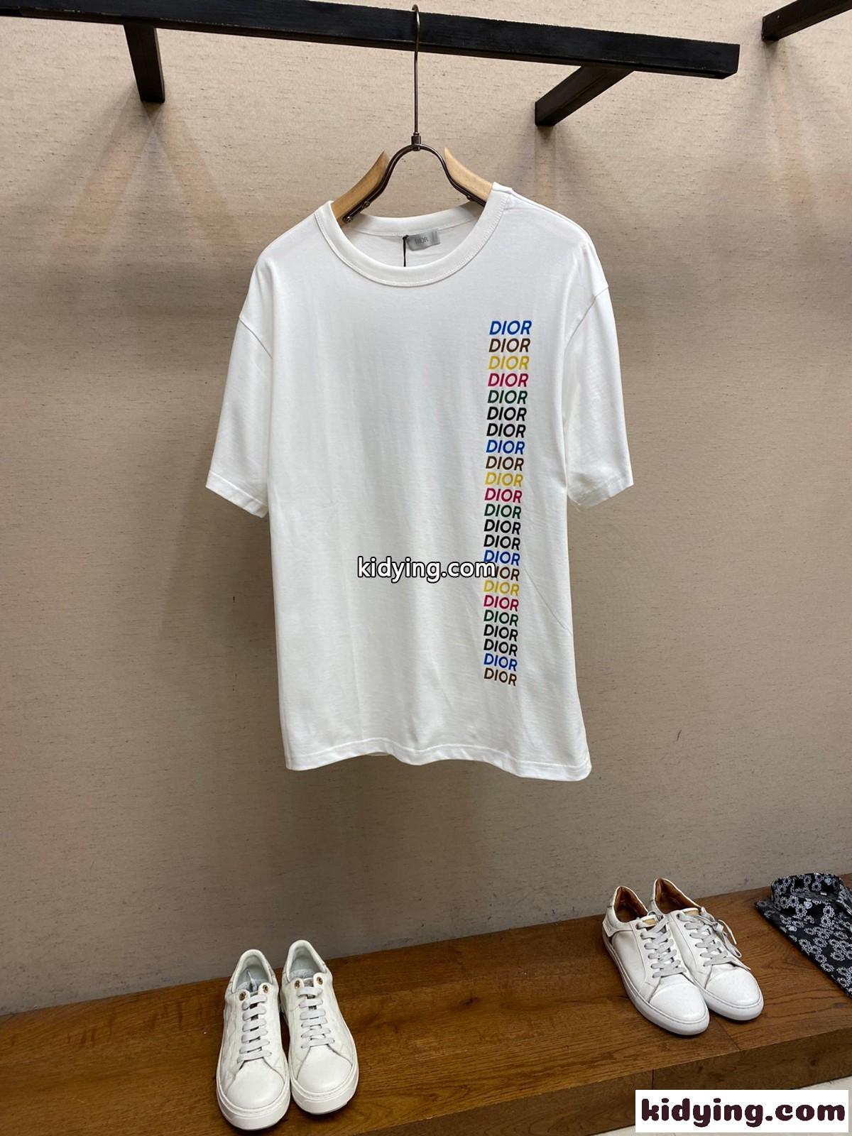 人気 おしゃれ ロゴ入り クリスチャン・ディオール Tシャツ コピー 半袖Tシャツ ホワイト-2