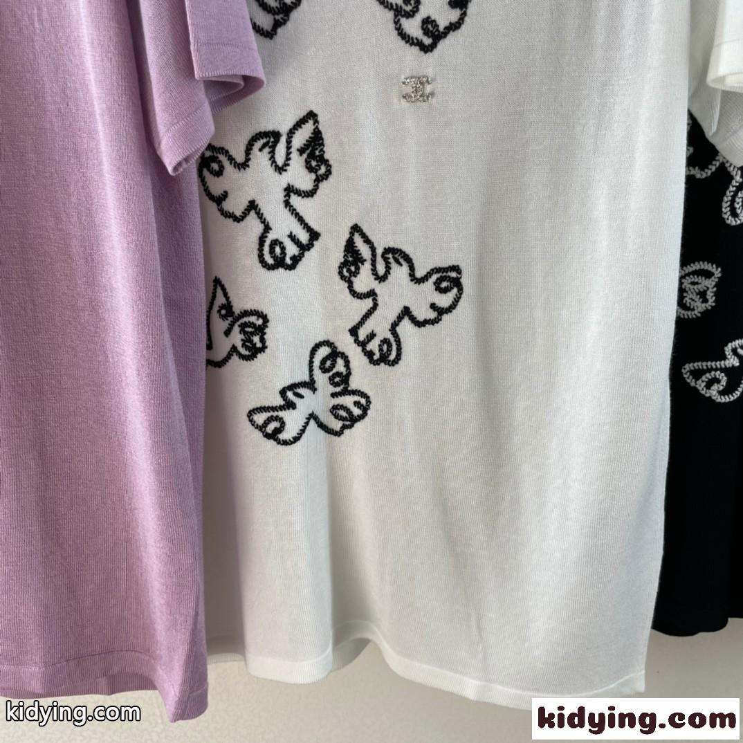 3色あり レディース 可愛い ゆったり クルーネック シャネル tシャツ コピー 半袖 カジュアル カットソー-3