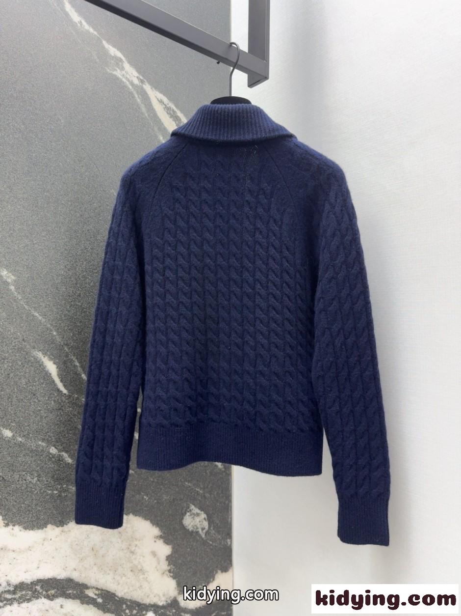 ラルフローレン ニット 偽物 ケーブルニット ショールカラー カーディガン ネイビー-4
