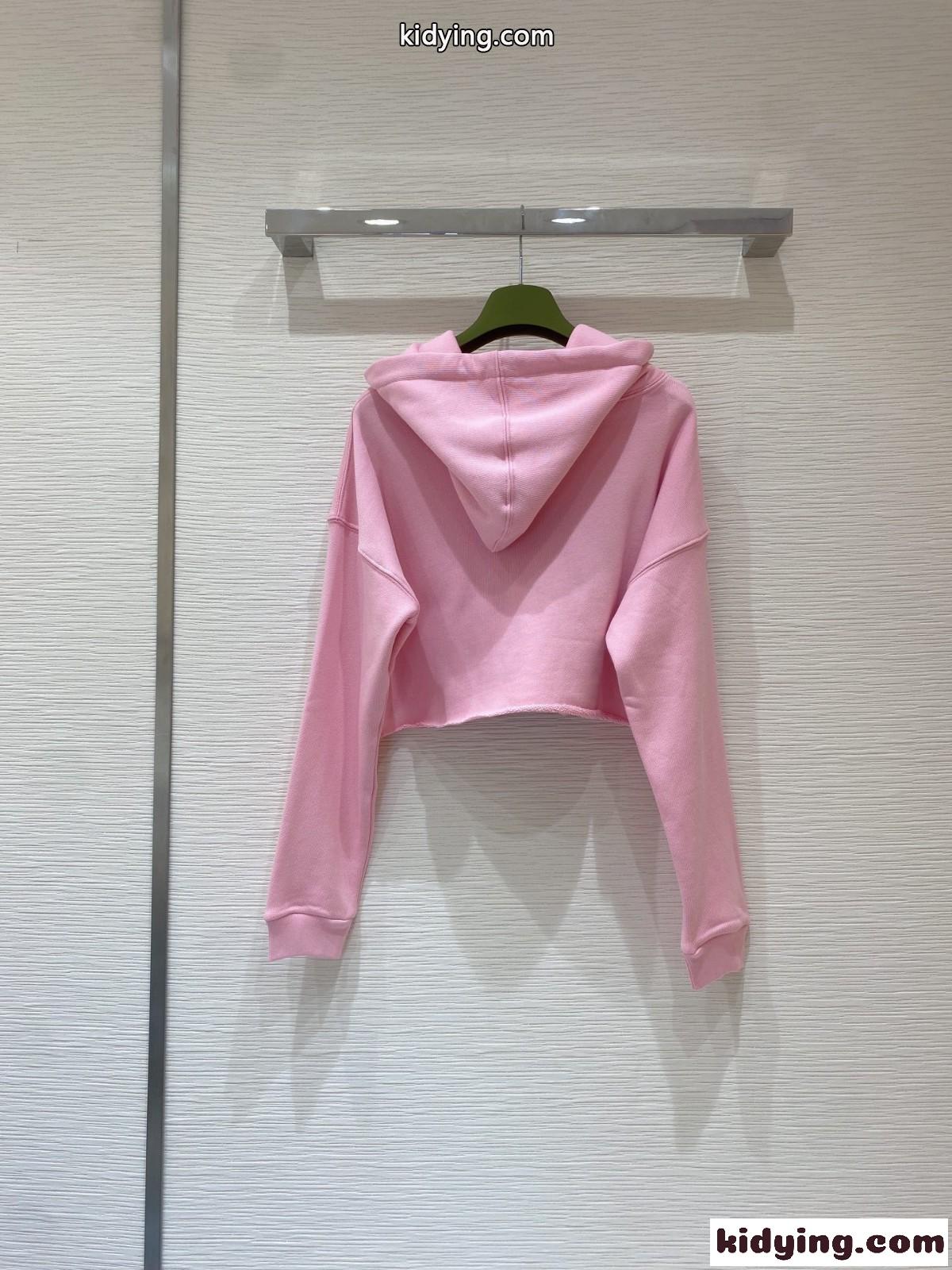 adidas x Gucci クロップド スウェットシャツ グッチ パーカー コピー フード付き 長袖-1
