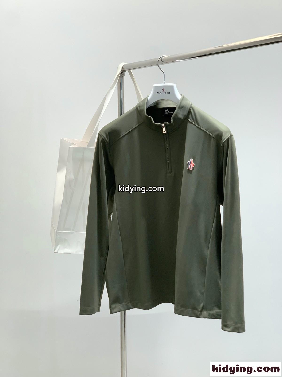 カジュアル モンクレール Tシャツ 偽物 合わせやすい ハーフジップ 長袖Tシャツ-1