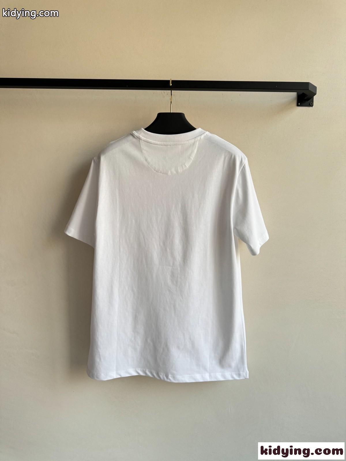 シンプル ロゴ コットン 半袖Tシャツ ヴァレンティノ Tシャツ スーパーコピー ホワイト-0