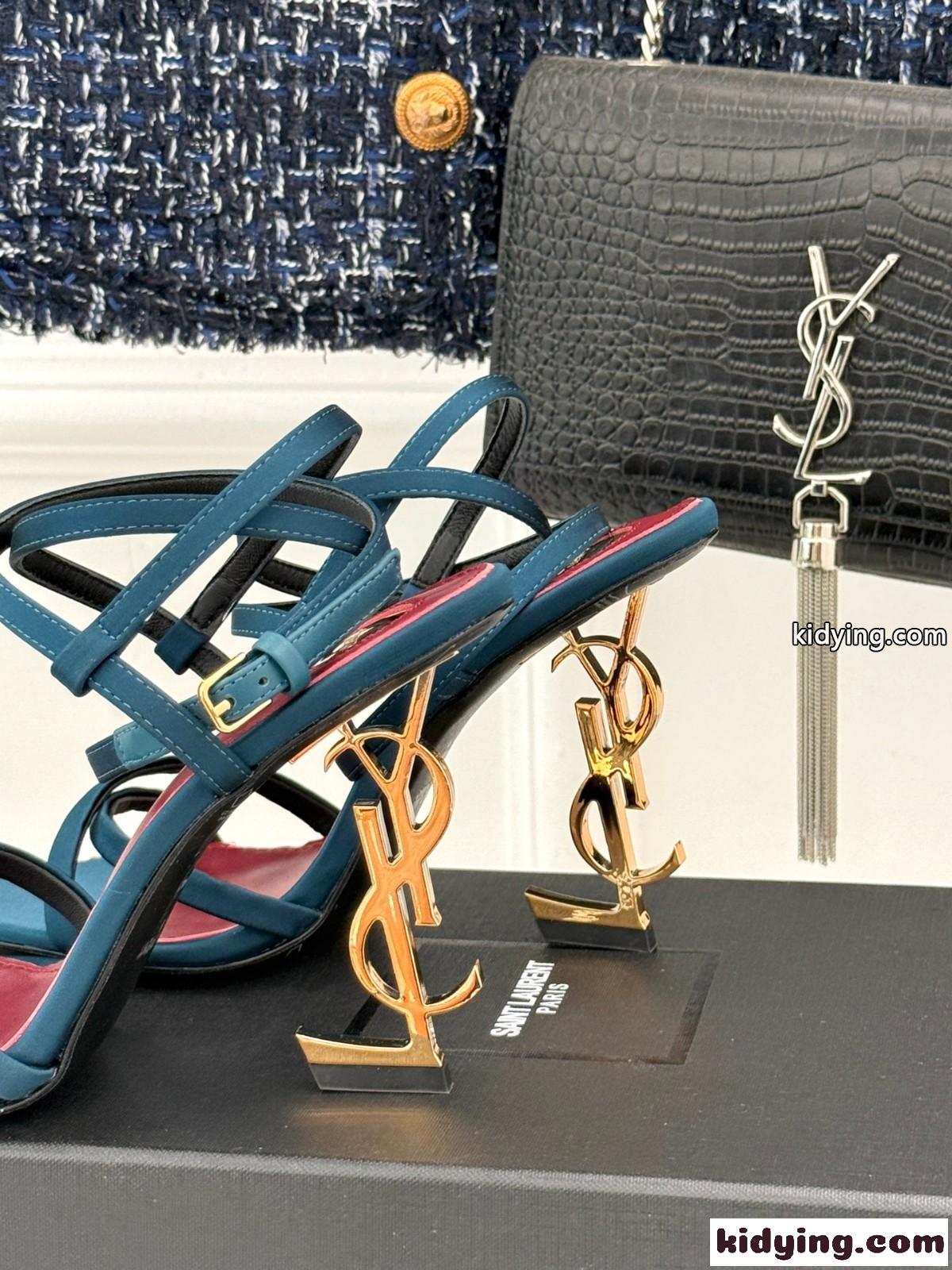 エレガント YSL オピウム サンダル イヴ・サンローラン コピー ブルー-1