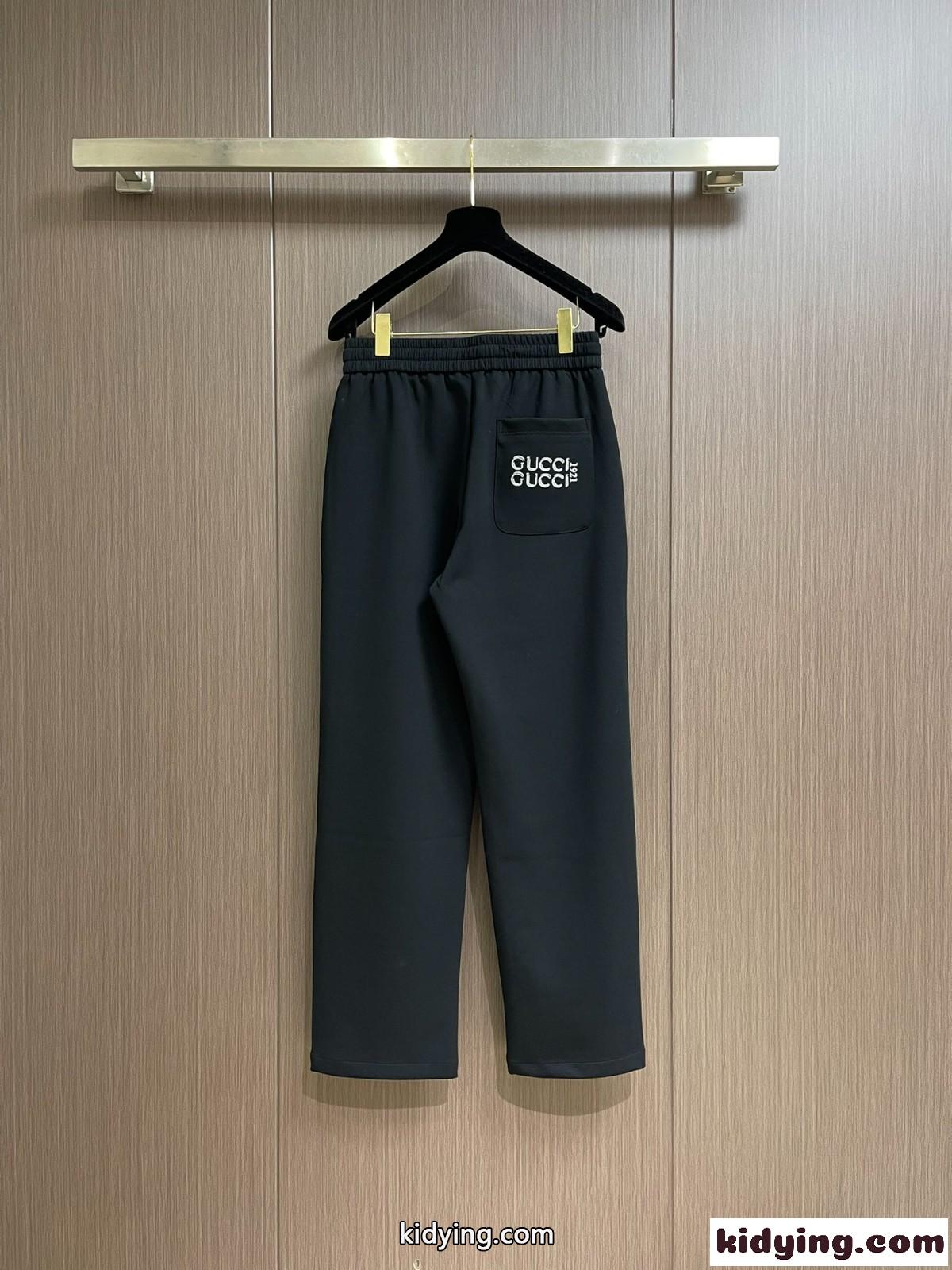 カジュアル 快適 刺繍入り スウェットパンツ グッチ パンツ コピー ブラック-0