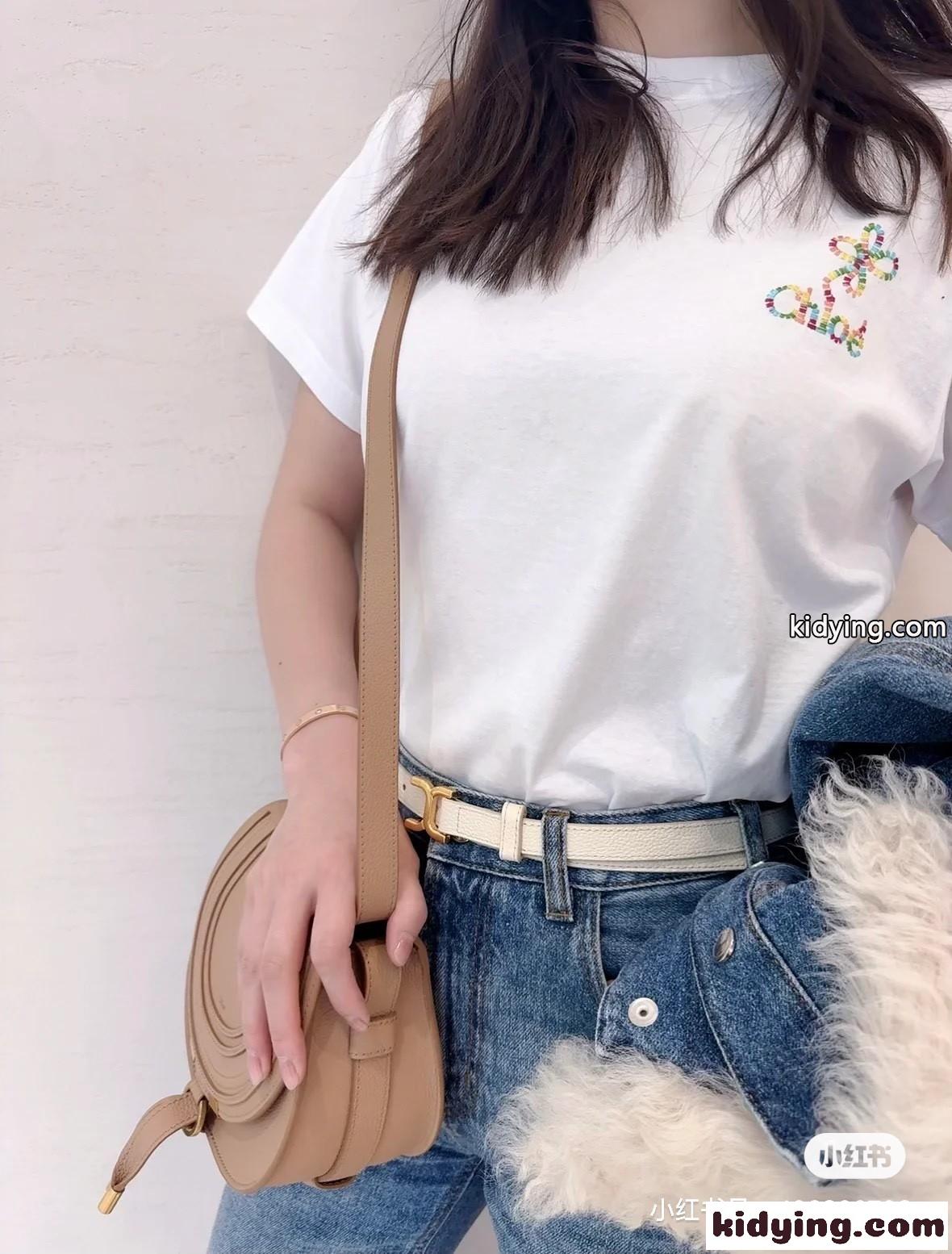カジュアル 刺繍入り 半袖Tシャツ クロエ Tシャツ コピー ホワイト-4