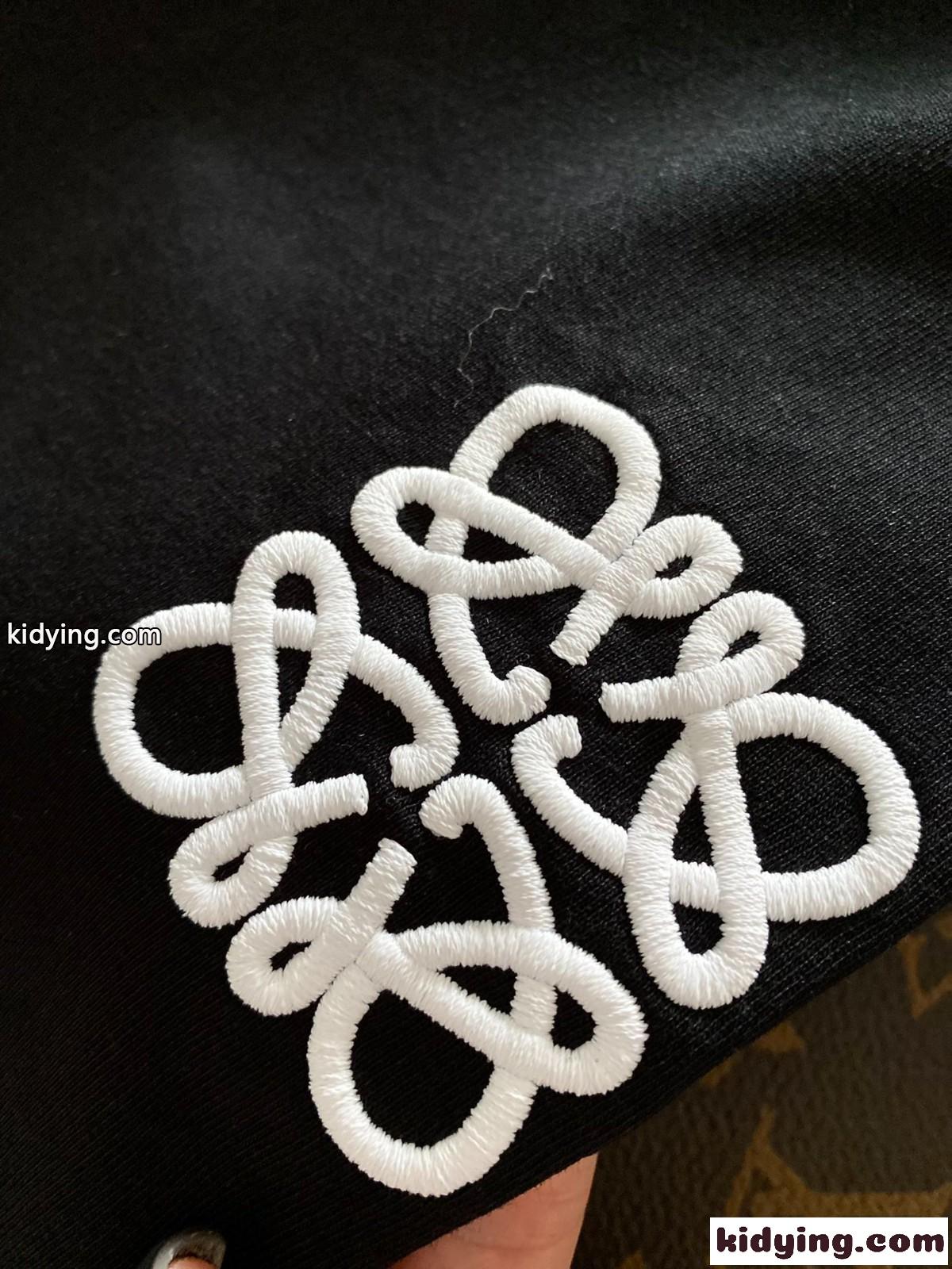 シンプル カジュアル 刺繍 レディース メンズ ゆったり ロエベ  半袖tシャツ コピー ホワイト ブラック ファッション-2