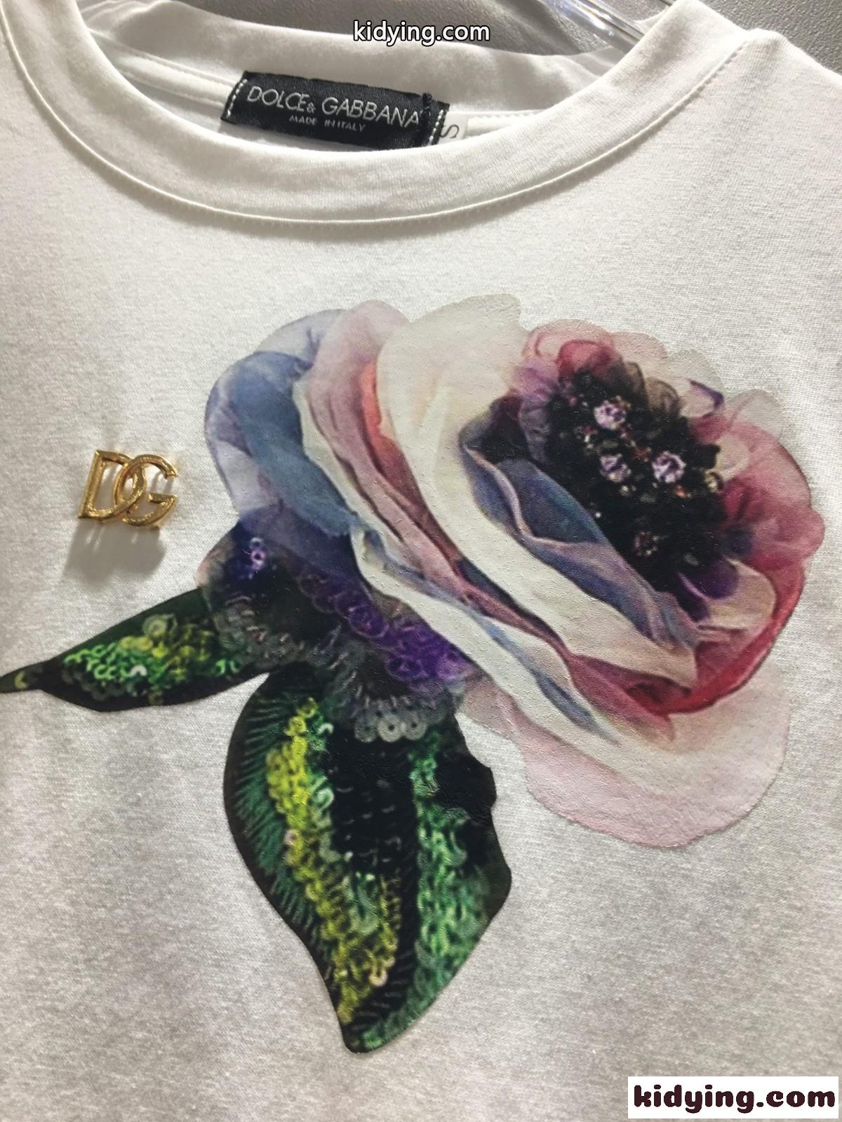 人気 おしゃれ プリント クロップド 半袖Tシャツ ドルチェ&ガッバーナ Tシャツ コピー ホワイト-4