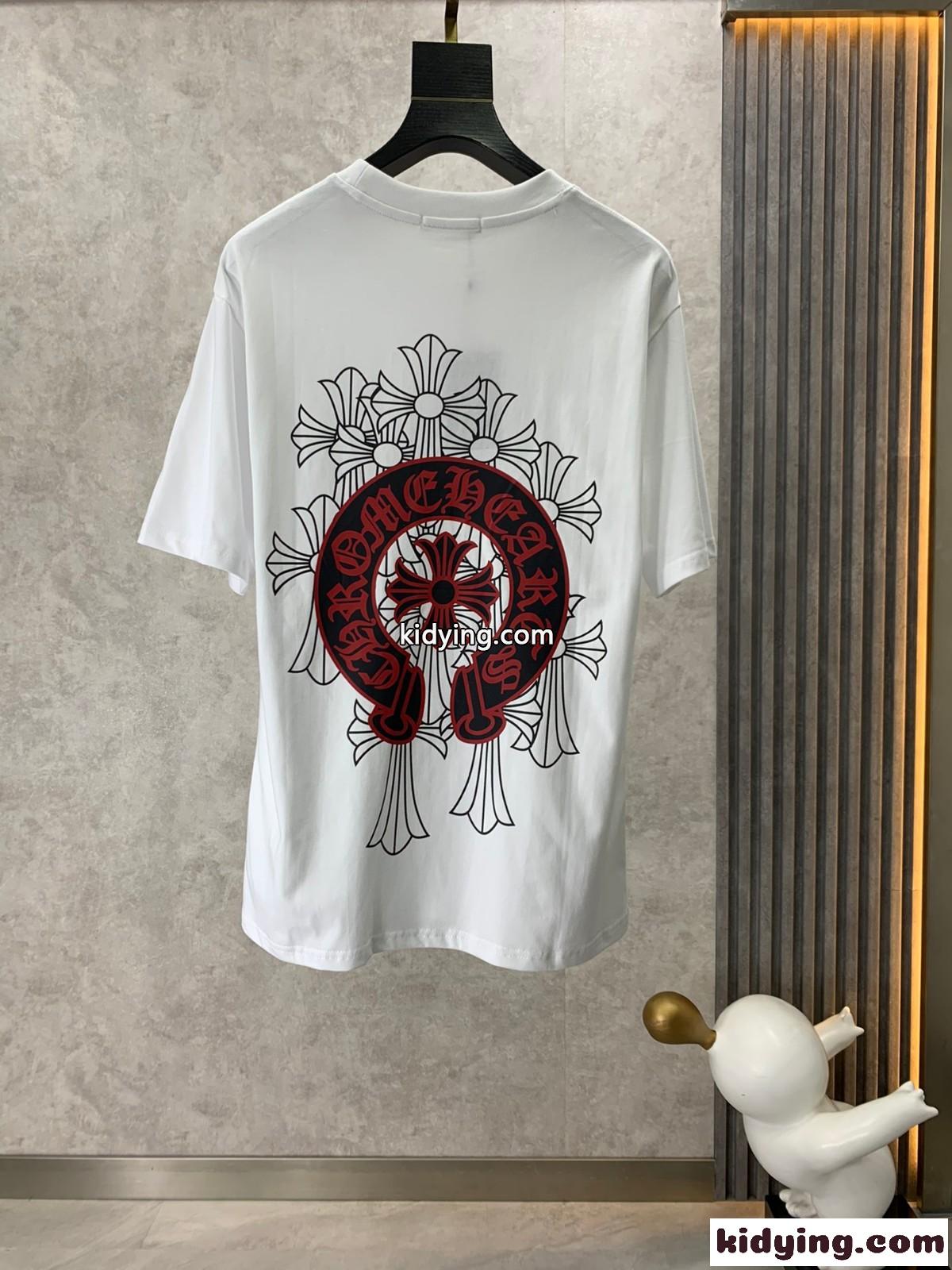 ゆったり 快適 クロムハーツ Tシャツ コピー コットン カジュアル クルーネック 半袖Tシャツ-2