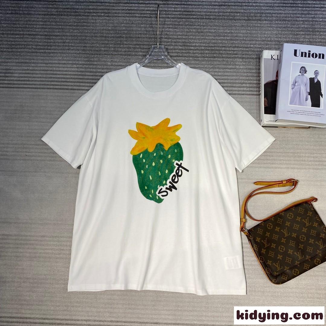 可愛い おしゃれ プリント クルーネック コットン ミュウミュウ 半袖tシャツ コピー カジュアル 合わせやすい-0