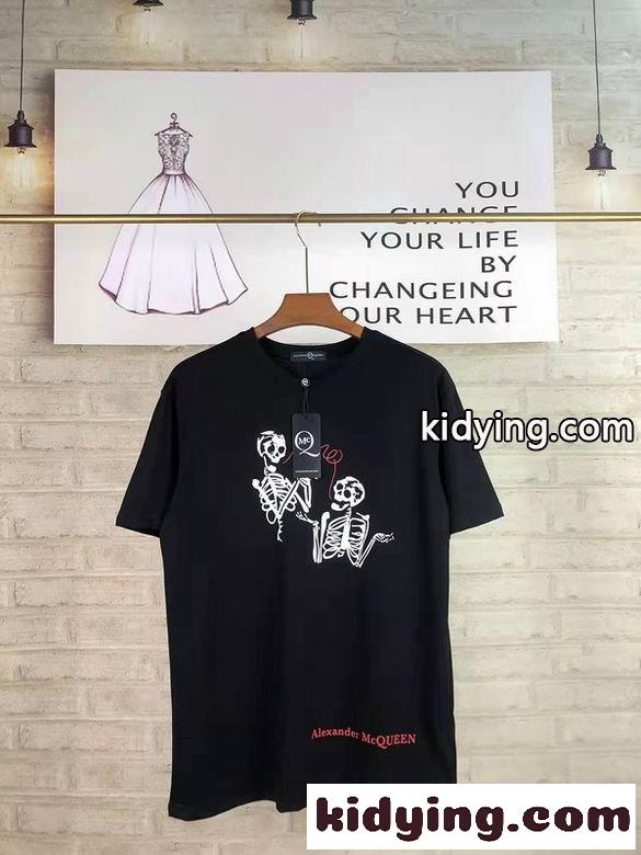 シンプル 個性的 プリント 快適 ゆったり クルーネック アレキサンダー・マックイーン 半袖Tシャツ コピー カジュアル おしゃれ-1