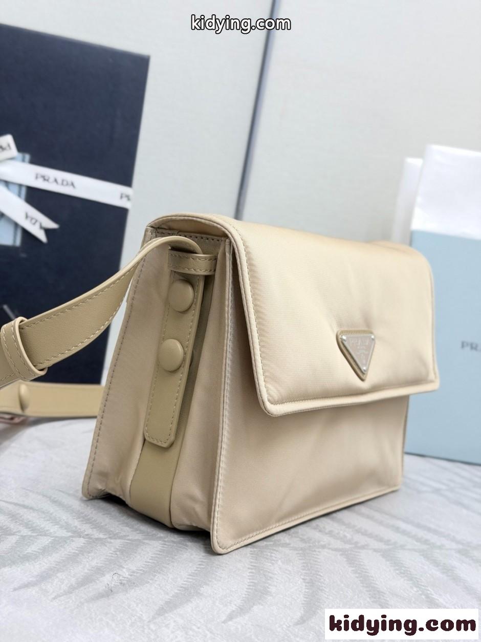 プラダ スモール パデッド Re-Nylon ショルダーバッグ コピー 1BD313 ベージュ-1