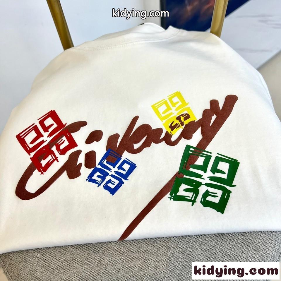 ジバンシィ Tシャツ コピー 定番 カジュアル ロゴ入り 半袖Tシャツ ホワイト-1