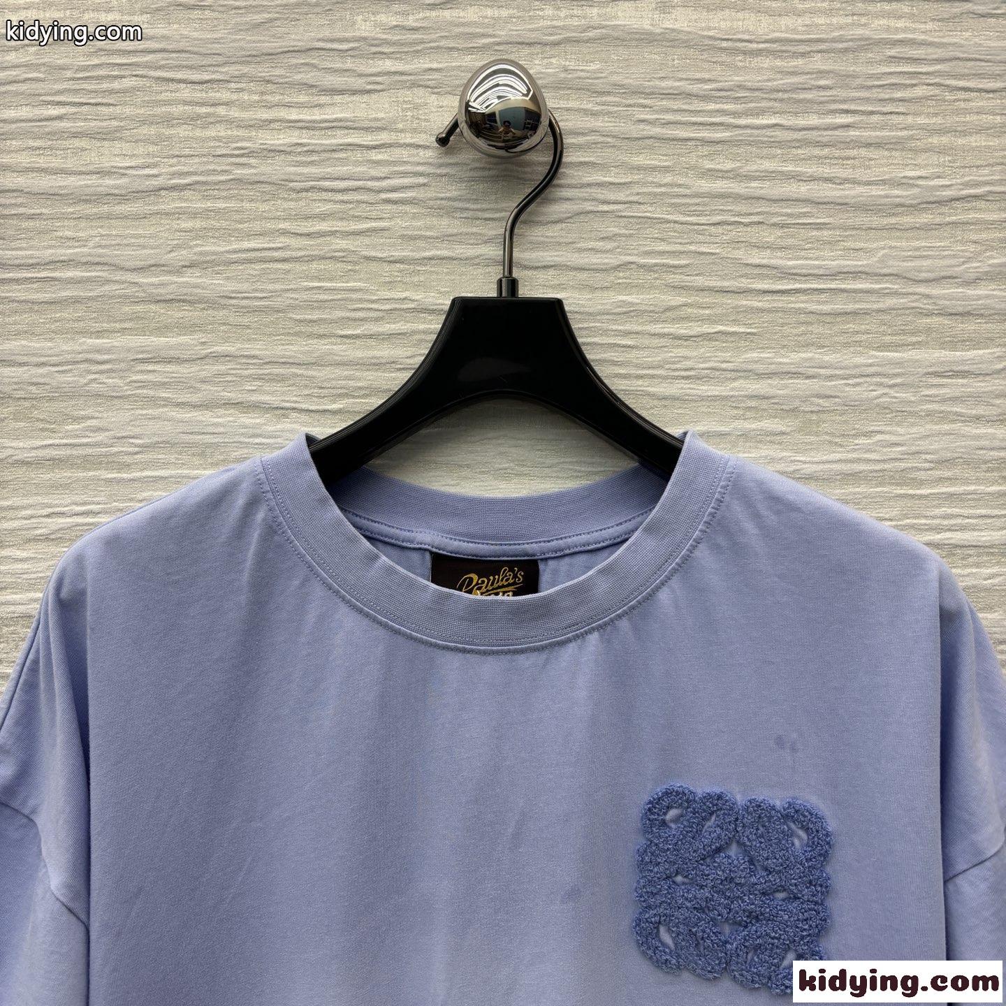 アナグラム コットン 半袖Tシャツ ロエベ Tシャツ コピー パープル-2