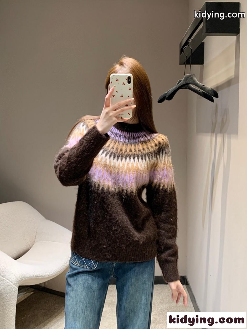 おしゃれ シャネル セーター 偽物 ノルディック柄 カシミヤ プルオーバー-3