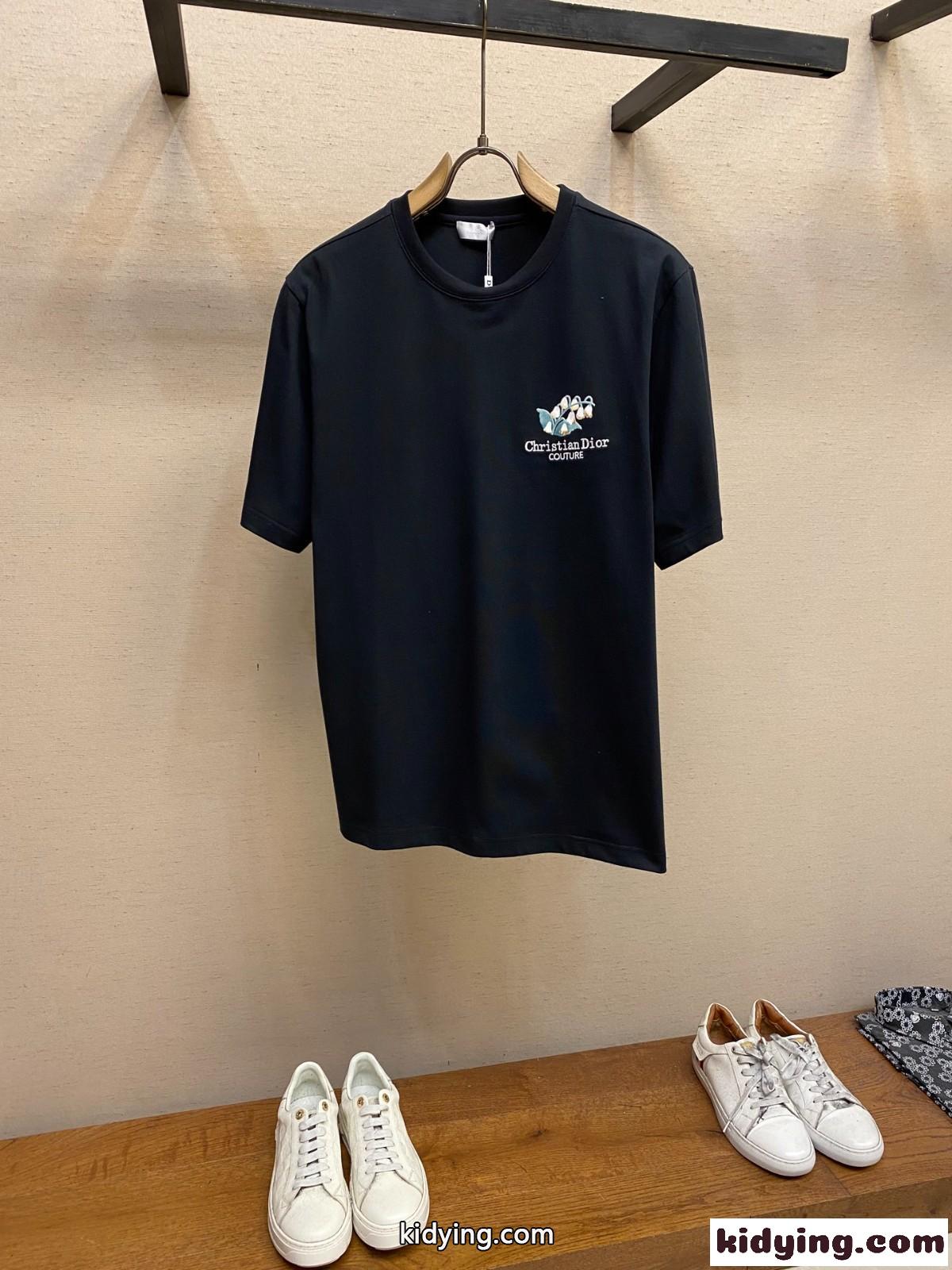 シンプル スタイリッシュ 半袖Tシャツ クリスチャン・ディオール Tシャツ コピー ブラック-1