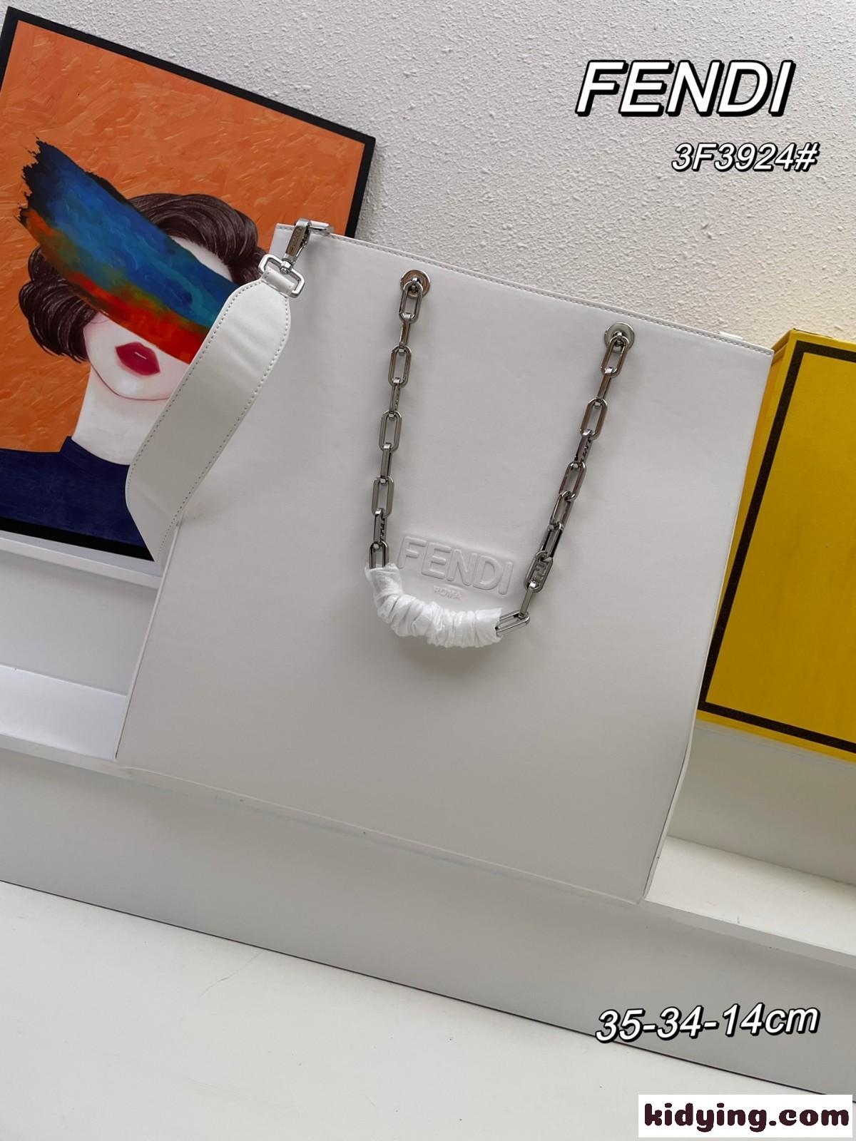 Fendi Pack ミディアム ショッピングバッグ フェンディ バッグ コピー レディース ホワイト-0