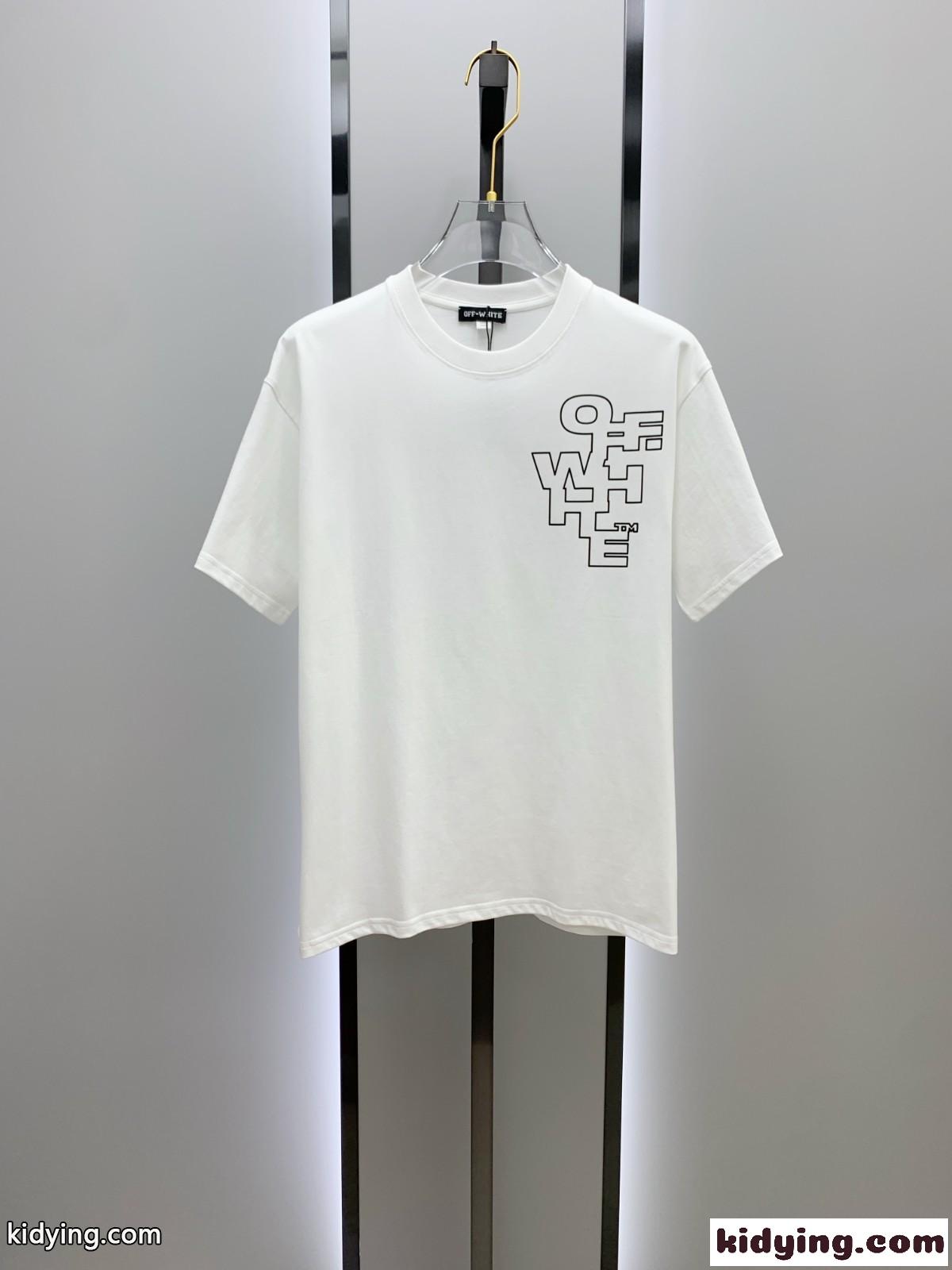 オフホワイト Tシャツ コピー カジュアル ロゴ入り コットン 半袖Tシャツ ホワイト-0