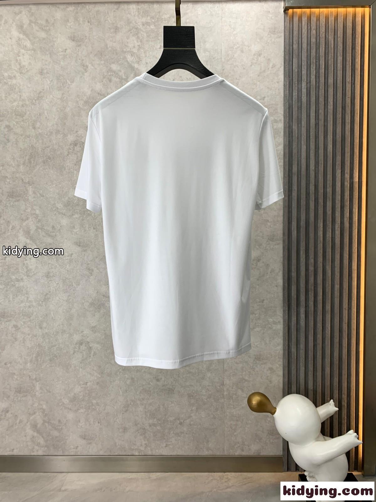 ベーシック ロゴ クルーネック 半袖 コットンTシャツ バーバリー Tシャツ コピー ホワイト-1