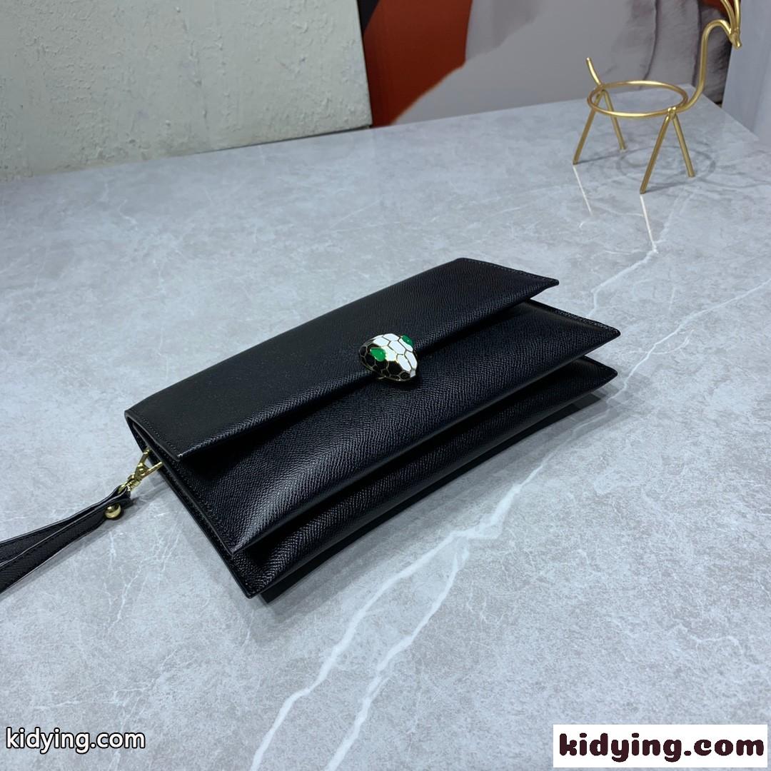 シンプル 人気 ショルダーストラップ付き ブルガリ バッグ コピー 斜め掛け クラッチバッグ ショルダーバッグ カジュアル  ブラック-0