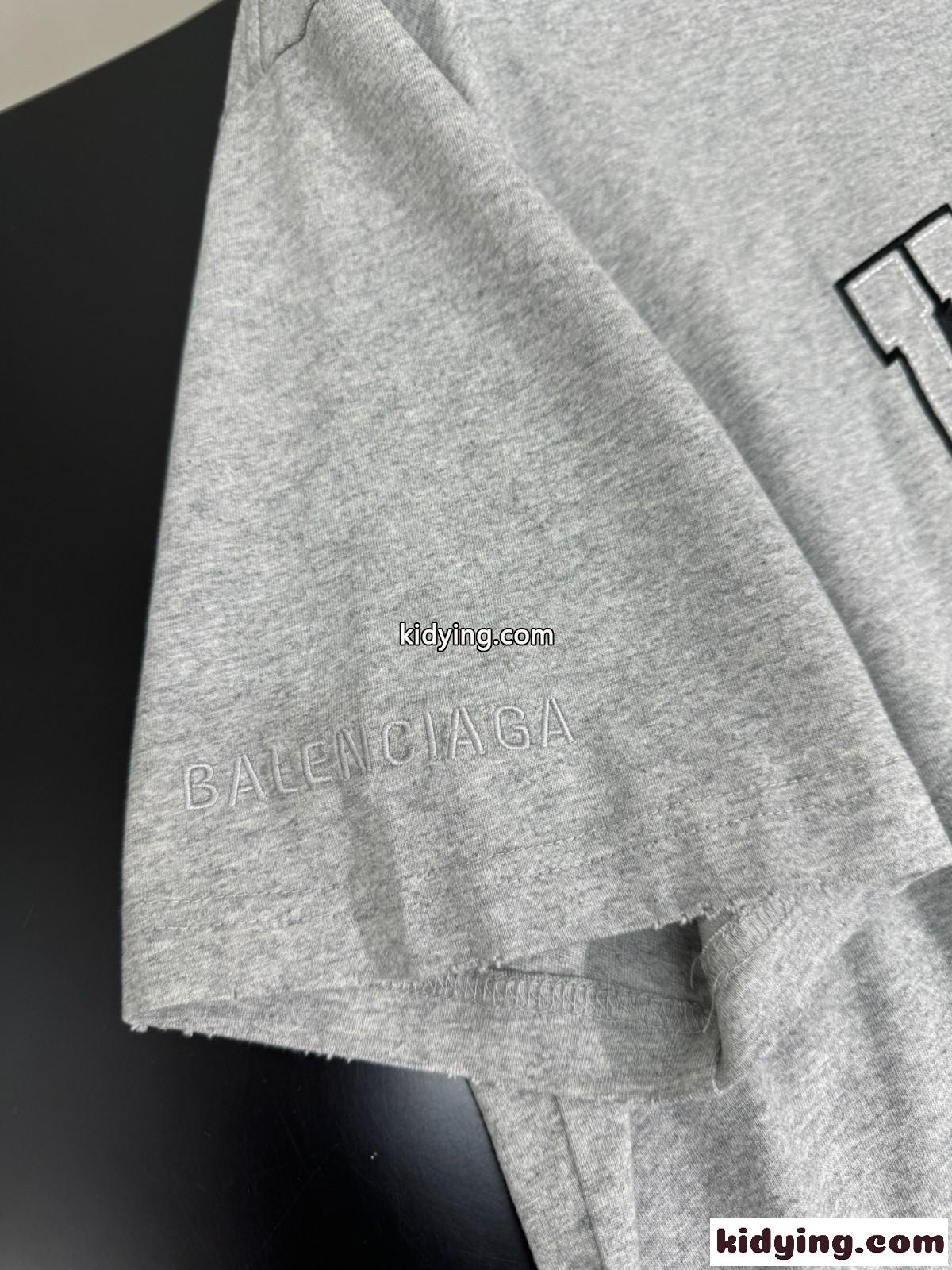 ユニセックス バレンシアガ Tシャツ コピー オーバーサイズ 半袖Tシャツ グレー-4