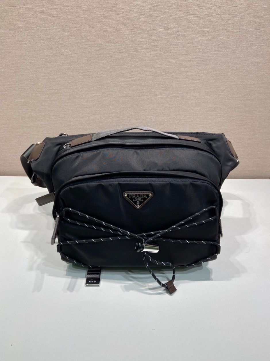 プラダ スピードロック Re-Nylon レザー ショルダーバッグ スーパーコピー 2VH201 ブラック-0