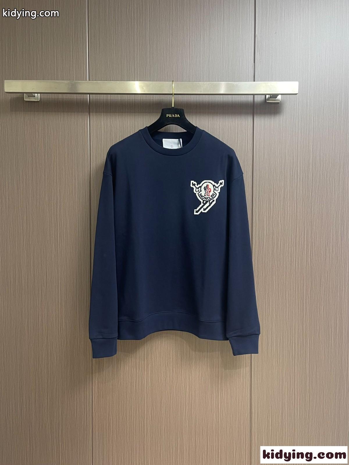 定番 カジュアル スウェットシャツ モンクレール Tシャツ コピー ロングスリーブ ネイビー-0