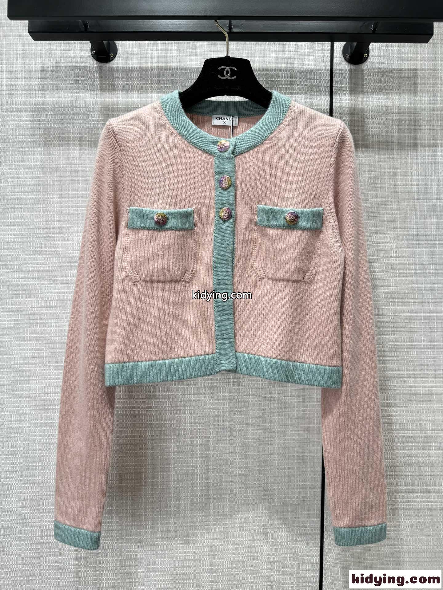可愛い 配色 シャネル ニット コピー レディース 定番 カーディガン-0