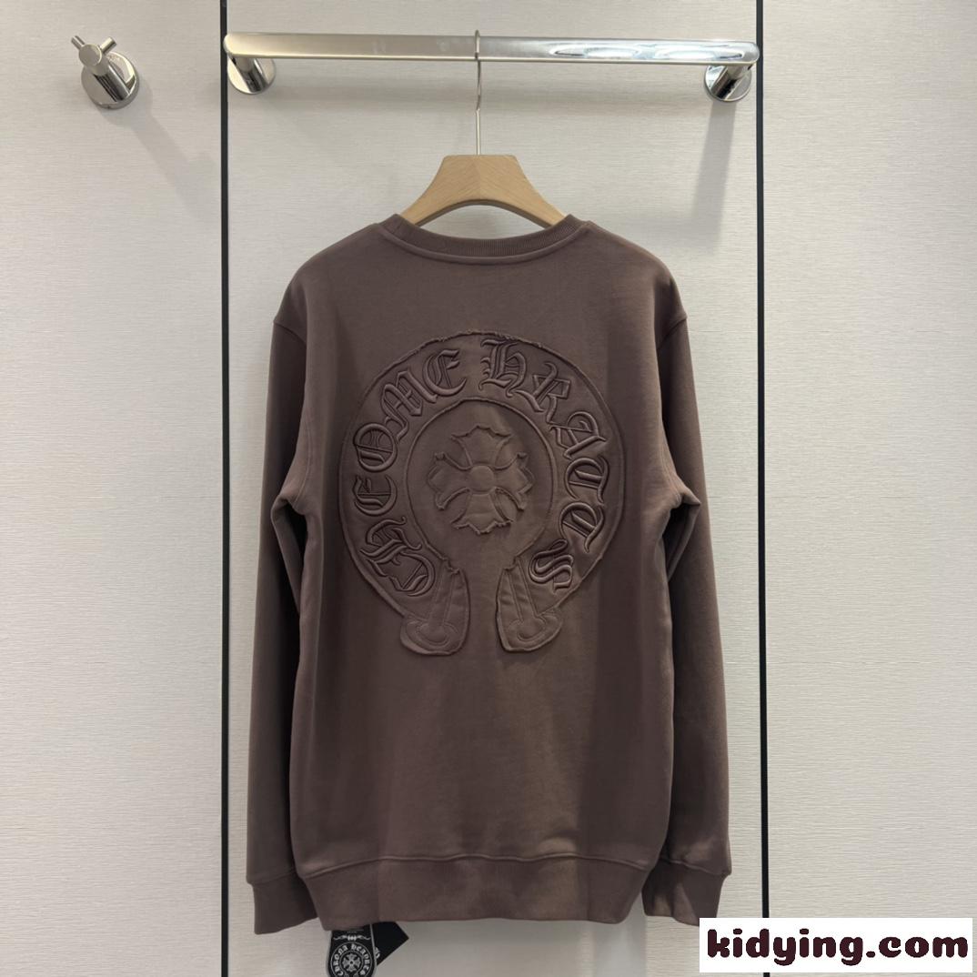カジュアル クルーネック プルオーバー クロムハーツ Tシャツ コピー 長袖 スウェット-1