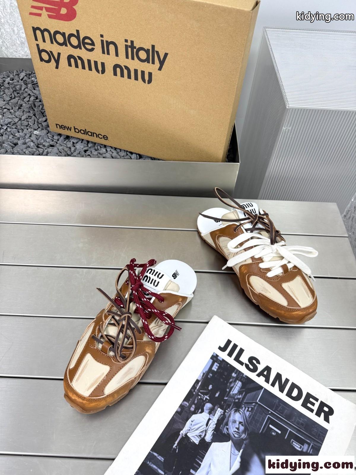 New Balance x Miu Miu 530 SL ミュールスニーカースーパーコピー ブラウン-2
