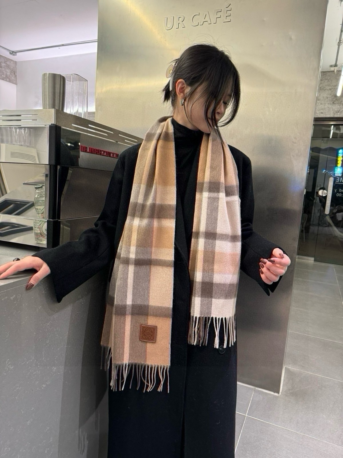 飽きのこない お洒落 ロエベ スカーフ コピー チェック柄 カシミヤ マフラー-0