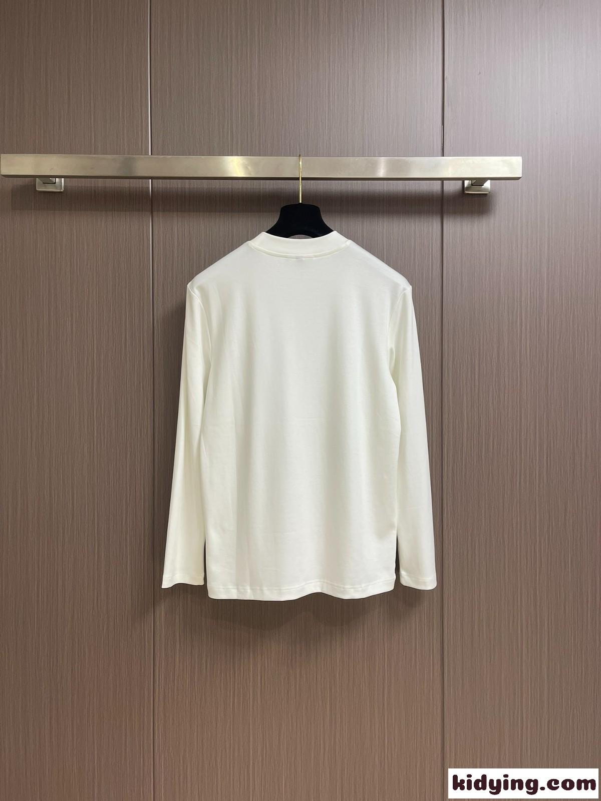 シンプル ロゴ入り プラダ Tシャツ コピー 長袖Tシャツ ホワイト-0