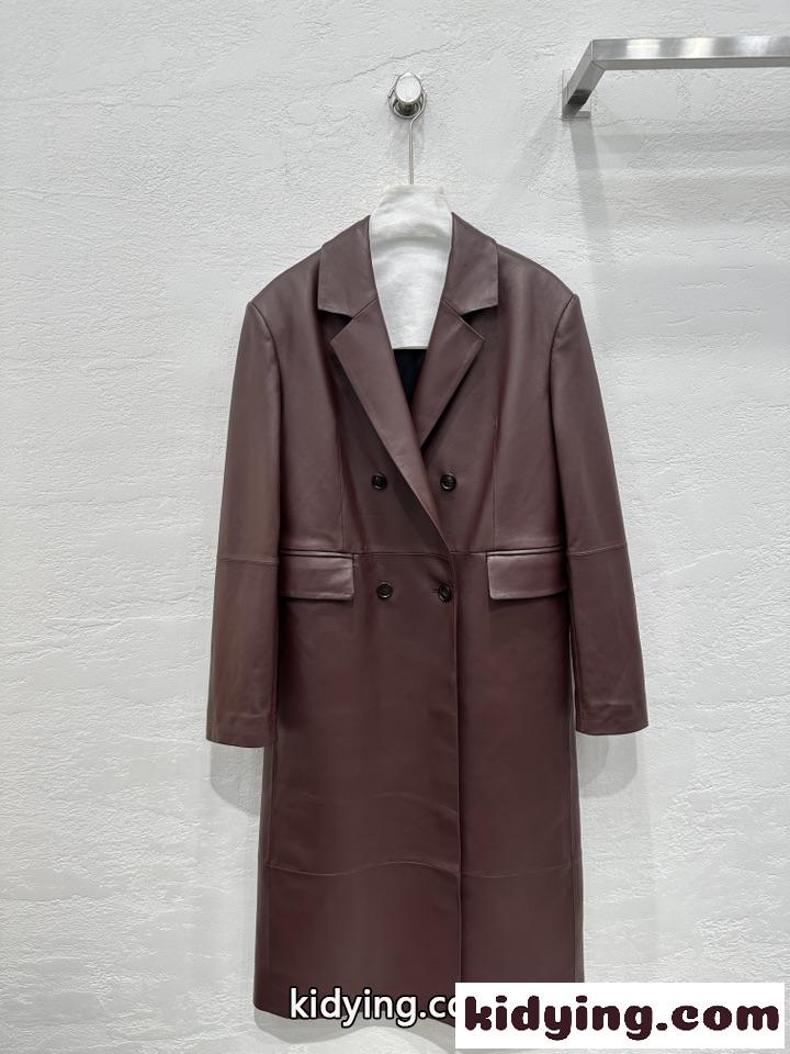 お洒落 loewe ジャケット偽物 コート トップス ジャケット 優雅 ロング レザー レッド-0