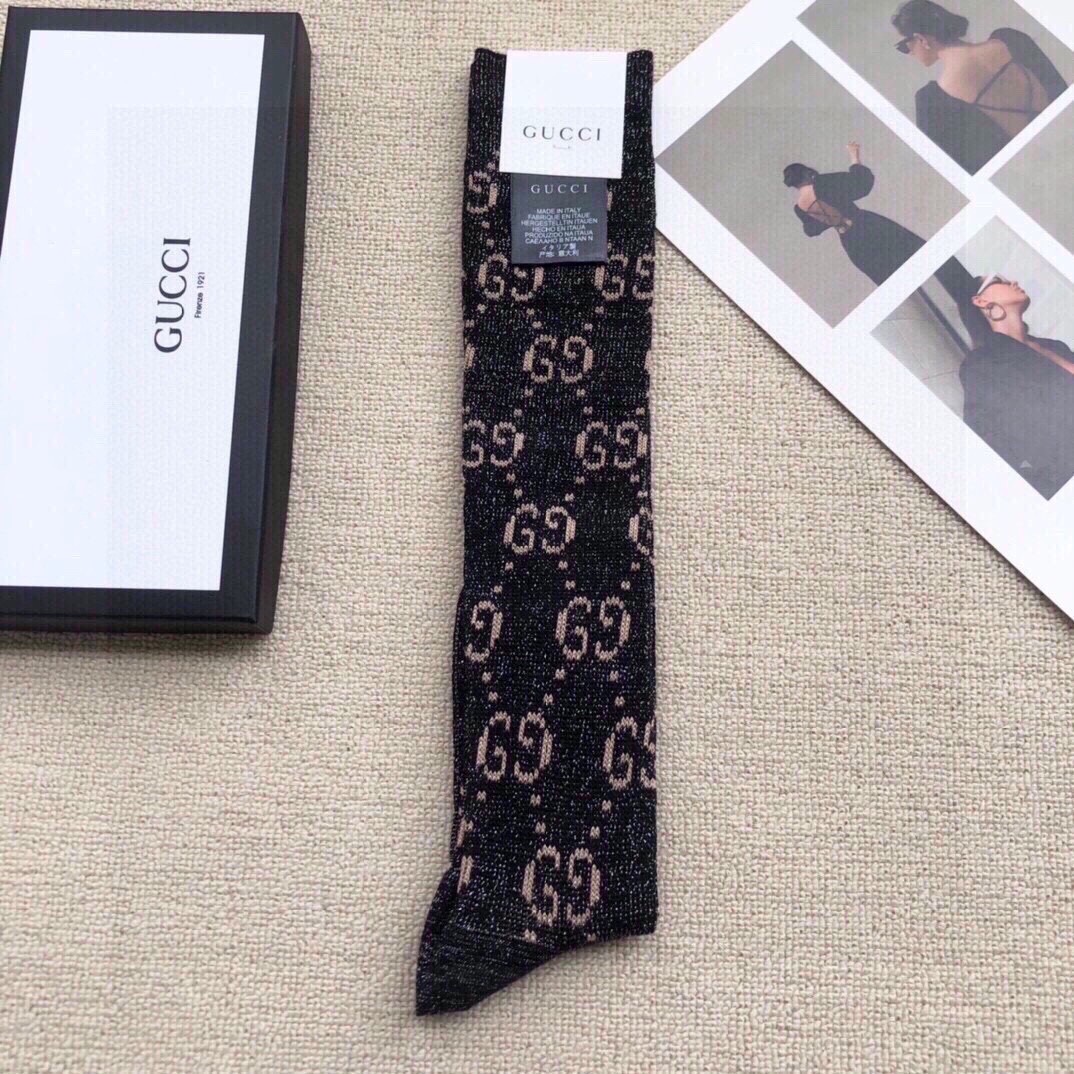 大人気 グッチ ソックス コピー GGジャガード ハイソックス ロングソックス-4