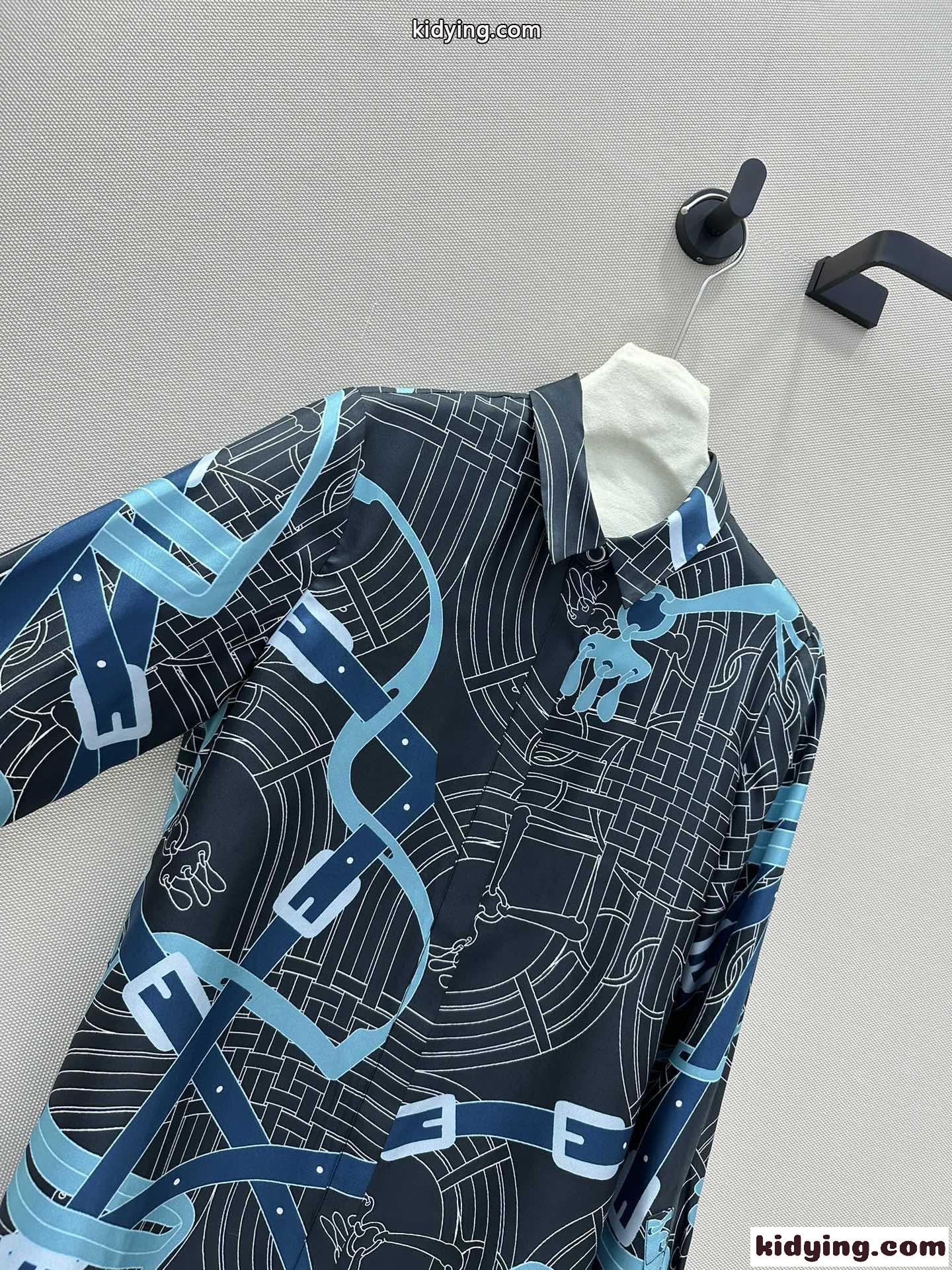 上品 プリント レディース エルメス シャツ コピー シルクツイルシャツ ブラウス-2
