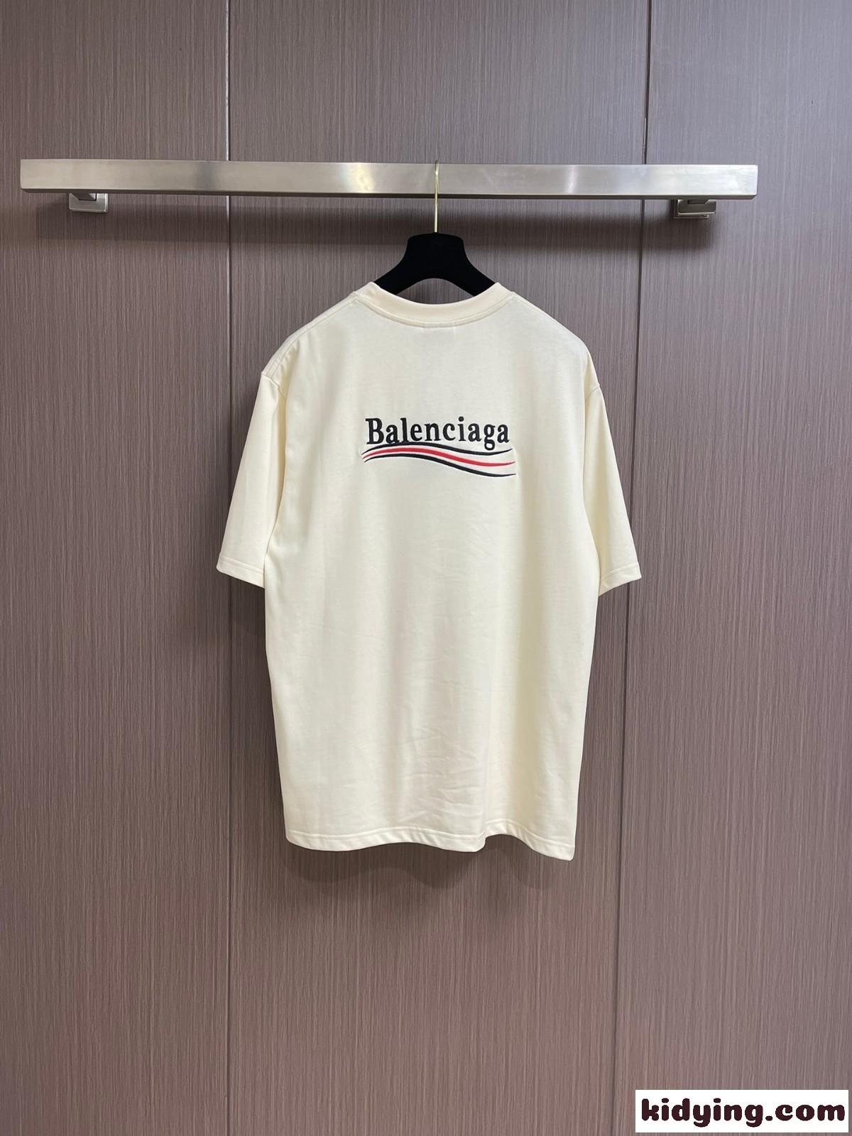 人気 POLITICAL CAMPAIGN 半袖Tシャツ バレンシアガ Tシャツ コピー ベージュ-0