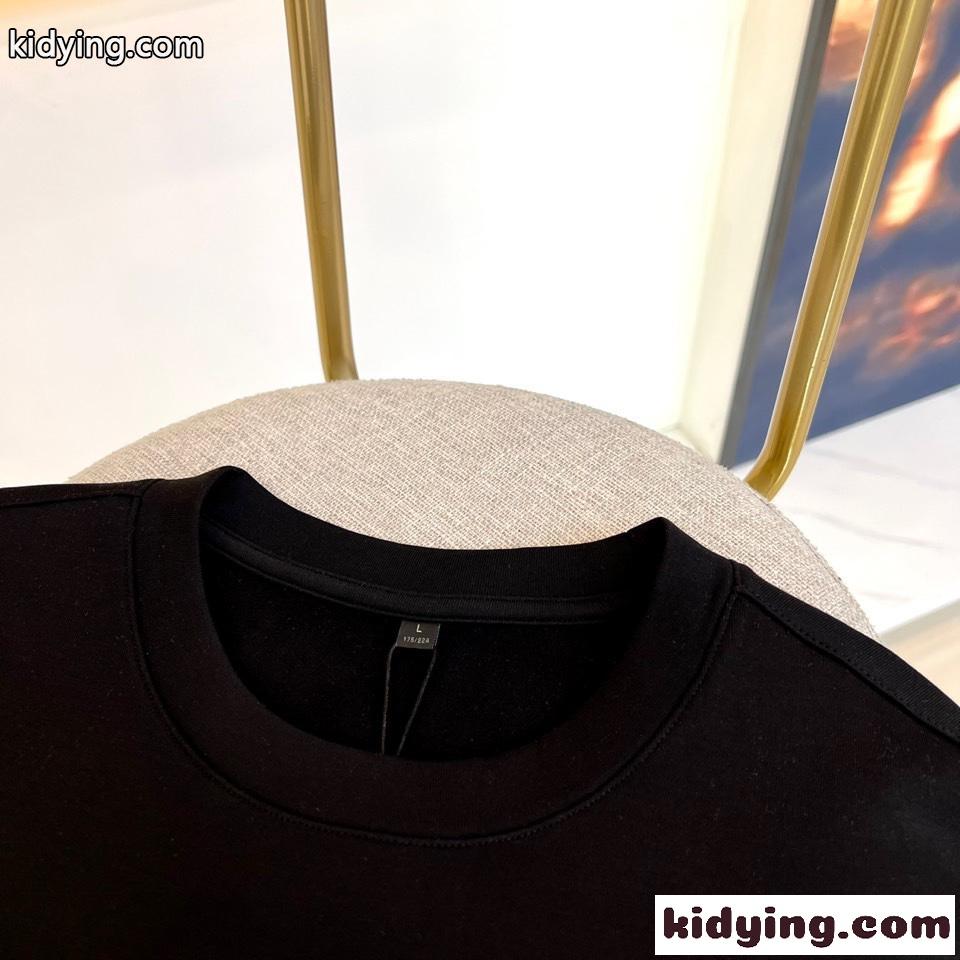 上品 カジュアル クルーネック コットン スウェットシャツ バーバリー Tシャツ コピー ブラック-0