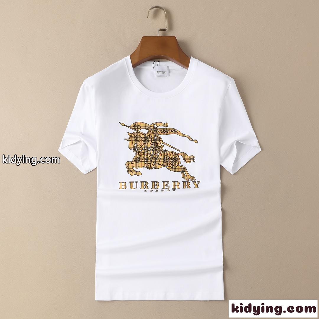 大きいサイズ ロゴプリント 快適 Tシャツ バーバリー 半袖Tシャツ コピー ベーシック クルーネック-2