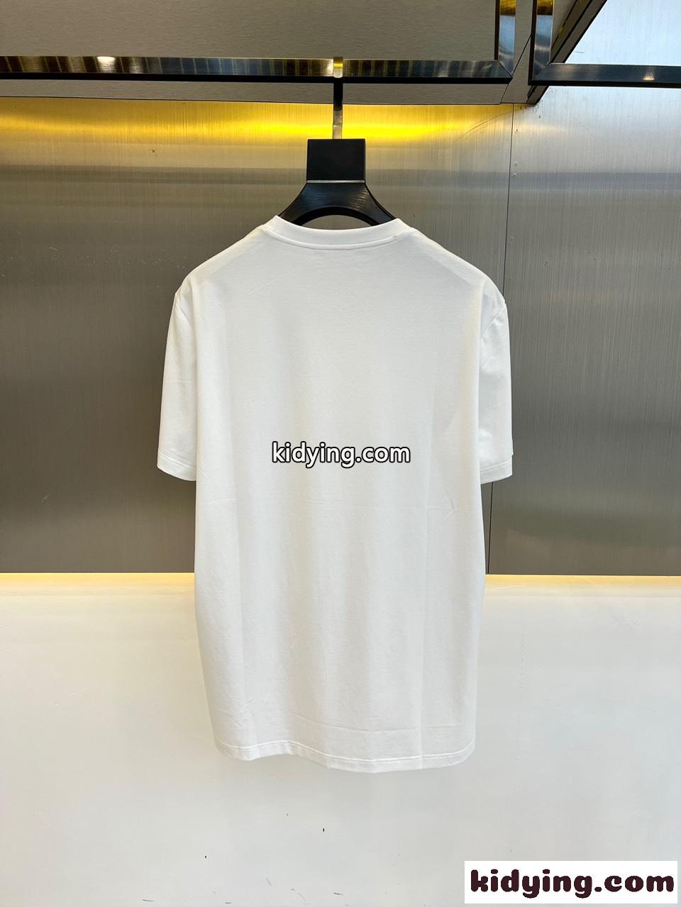 シンプル 合わせやすい クルーネック エルメネジルド・ゼニア 半袖Tシャツ コピー ホワイト-4