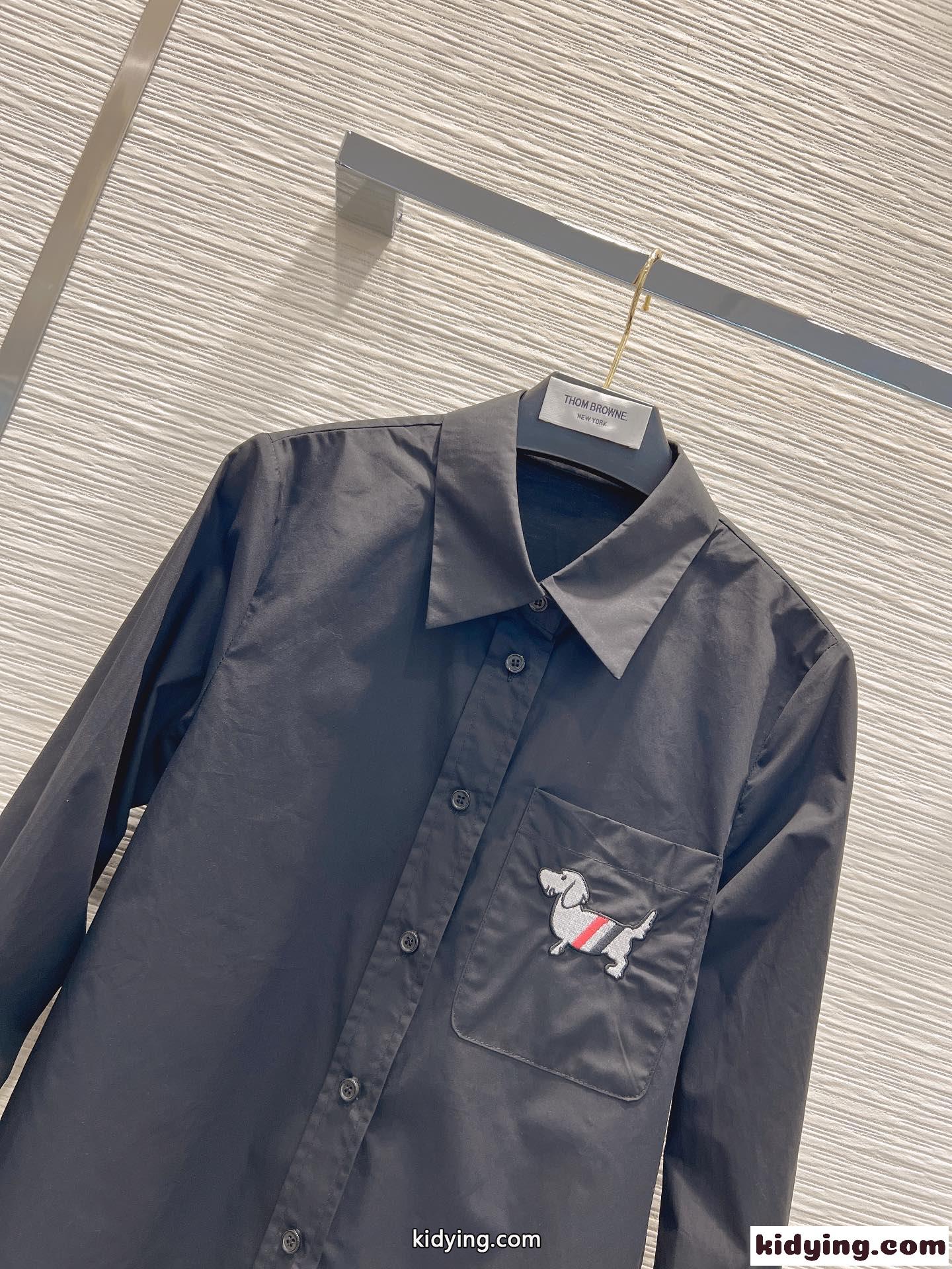 カジュアル 合わせやすい トムブラウン シャツ コピー 長袖 コットン 刺繍入り-1