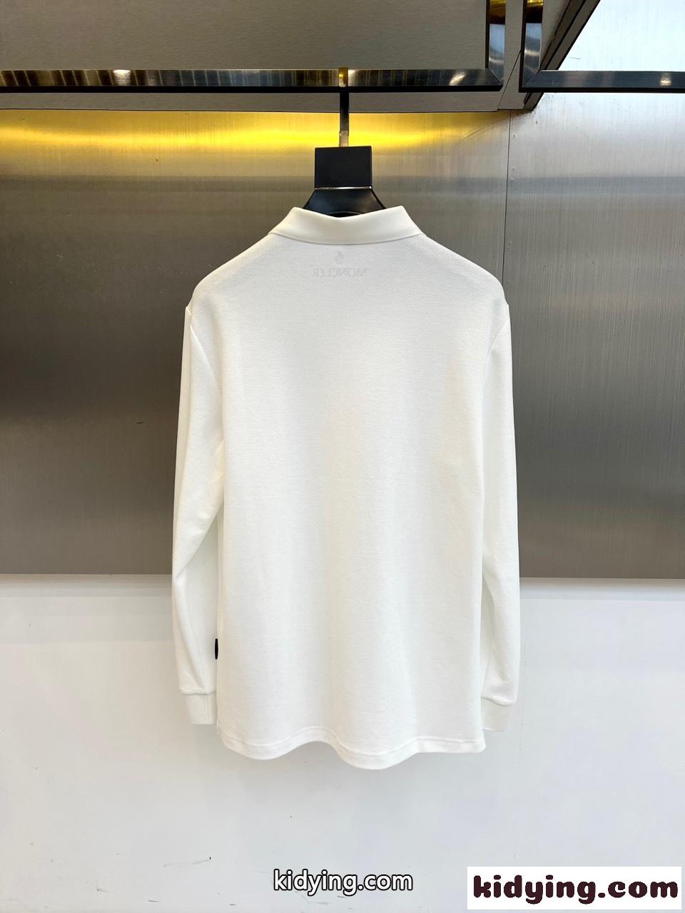 洗練された カジュアル モンクレール Tシャツ 偽物 コットンピケ ポロシャツ ホワイト-4
