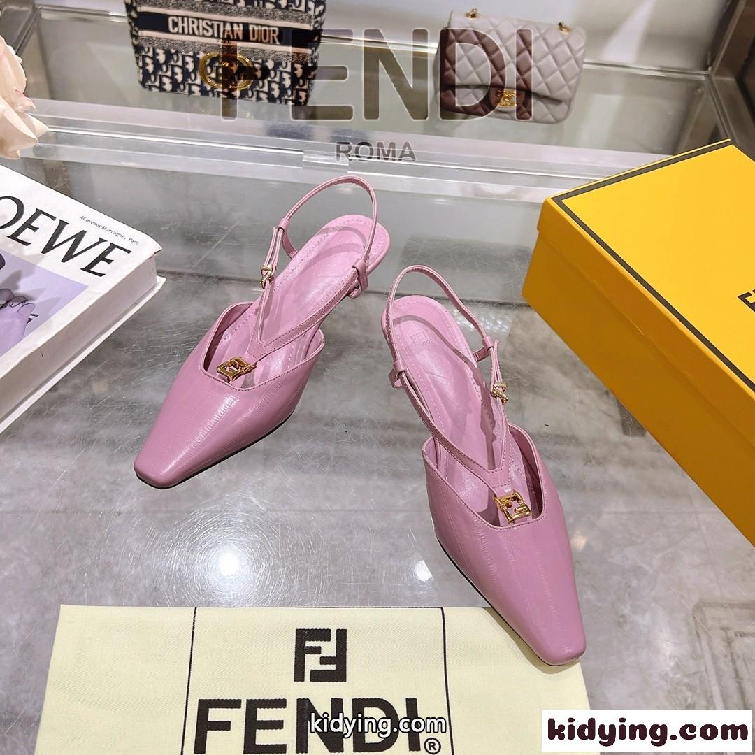 大人 カジュアル フェンディ フォールド スリングバックシューズ スーパーコピー ピンク-2