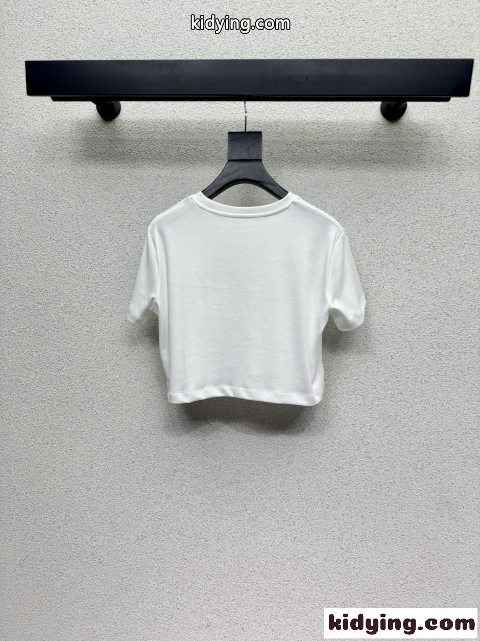 リボンポケットクロップトップ ルイ・ヴィトン Tシャツ コピー コットン-2