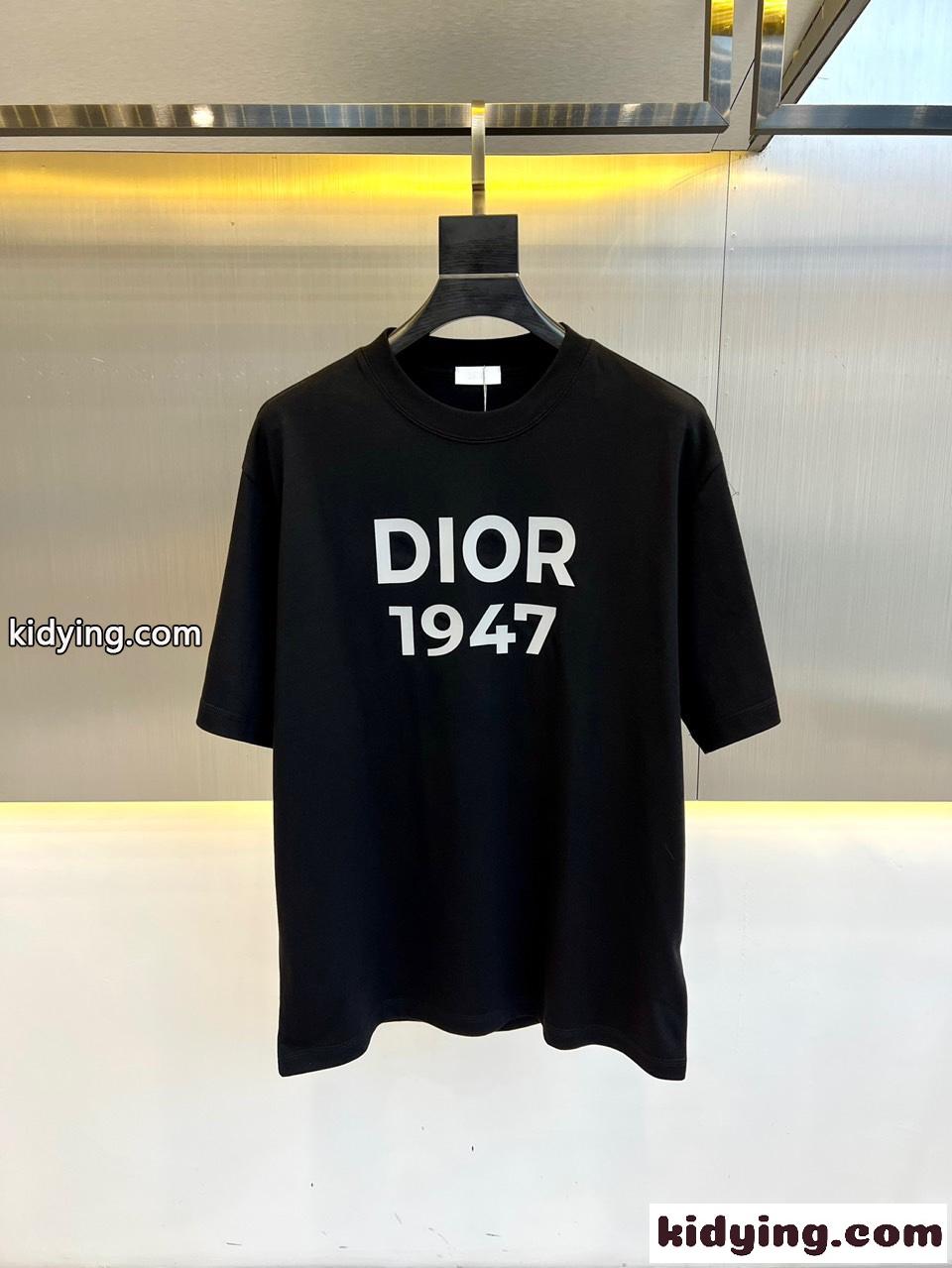 定番 カジュアル ロゴ入り 半袖Tシャツ クリスチャン・ディオール Tシャツ コピー ネイビー-0
