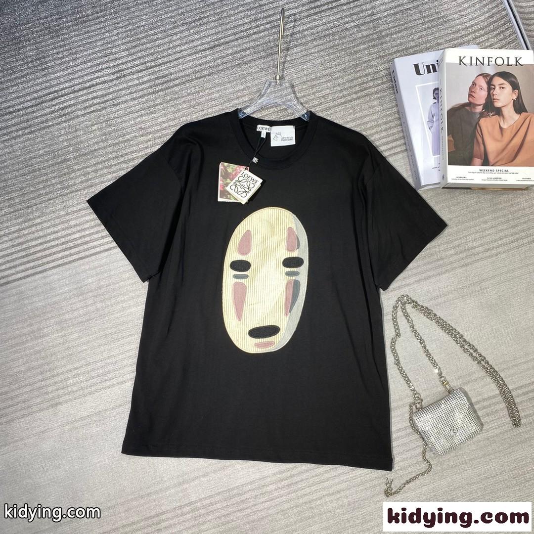 ユニセックス 人気 千と千尋の神隠し クルーネック ロエベ tシャツ コピー コットン 半袖 カジュアル トップス-1