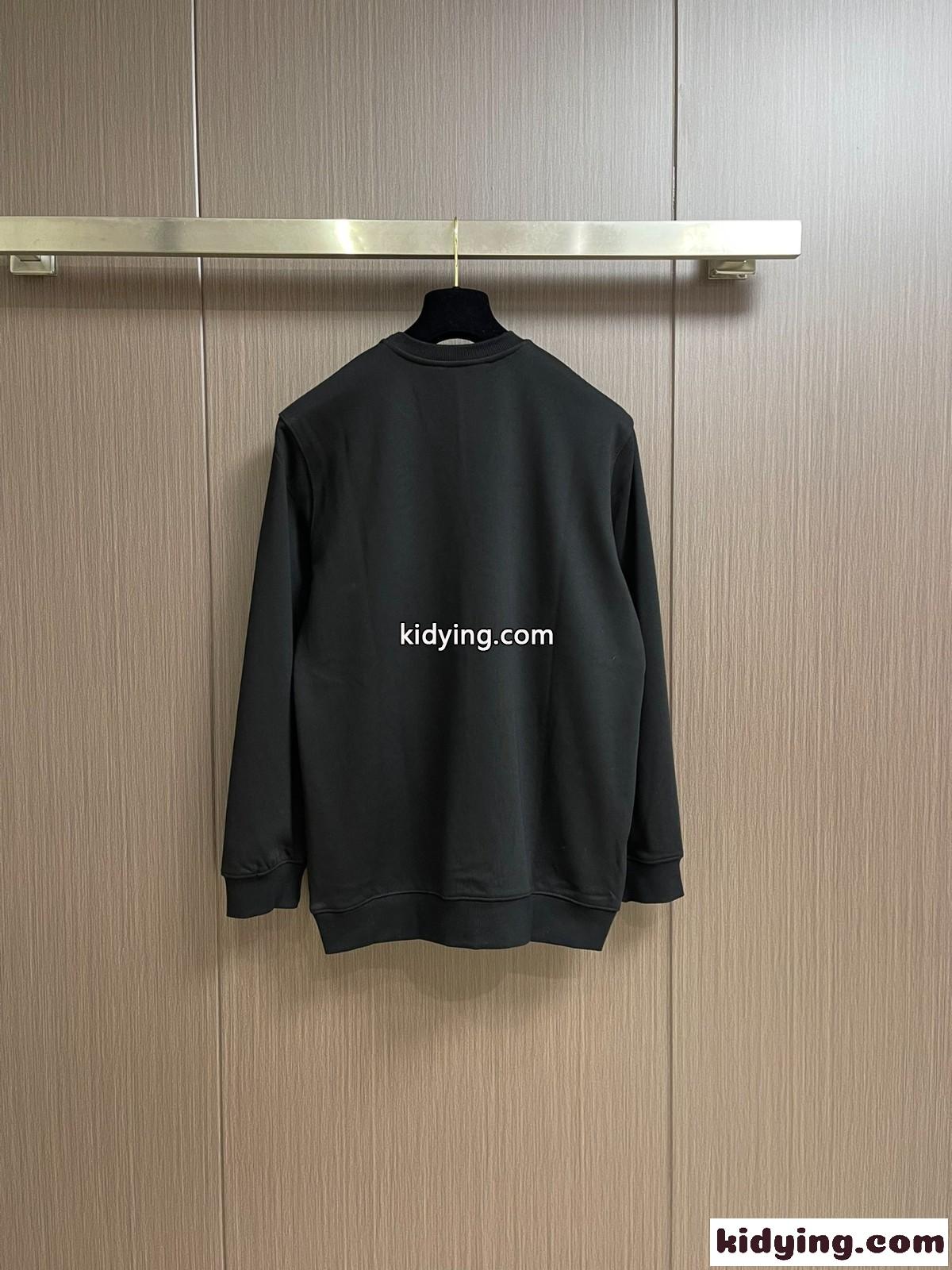 カジュアル ゆったり ロゴプリント ドルチェ&ガッバーナ Tシャツ コピー コットン スウェットシャツ ブラック-1