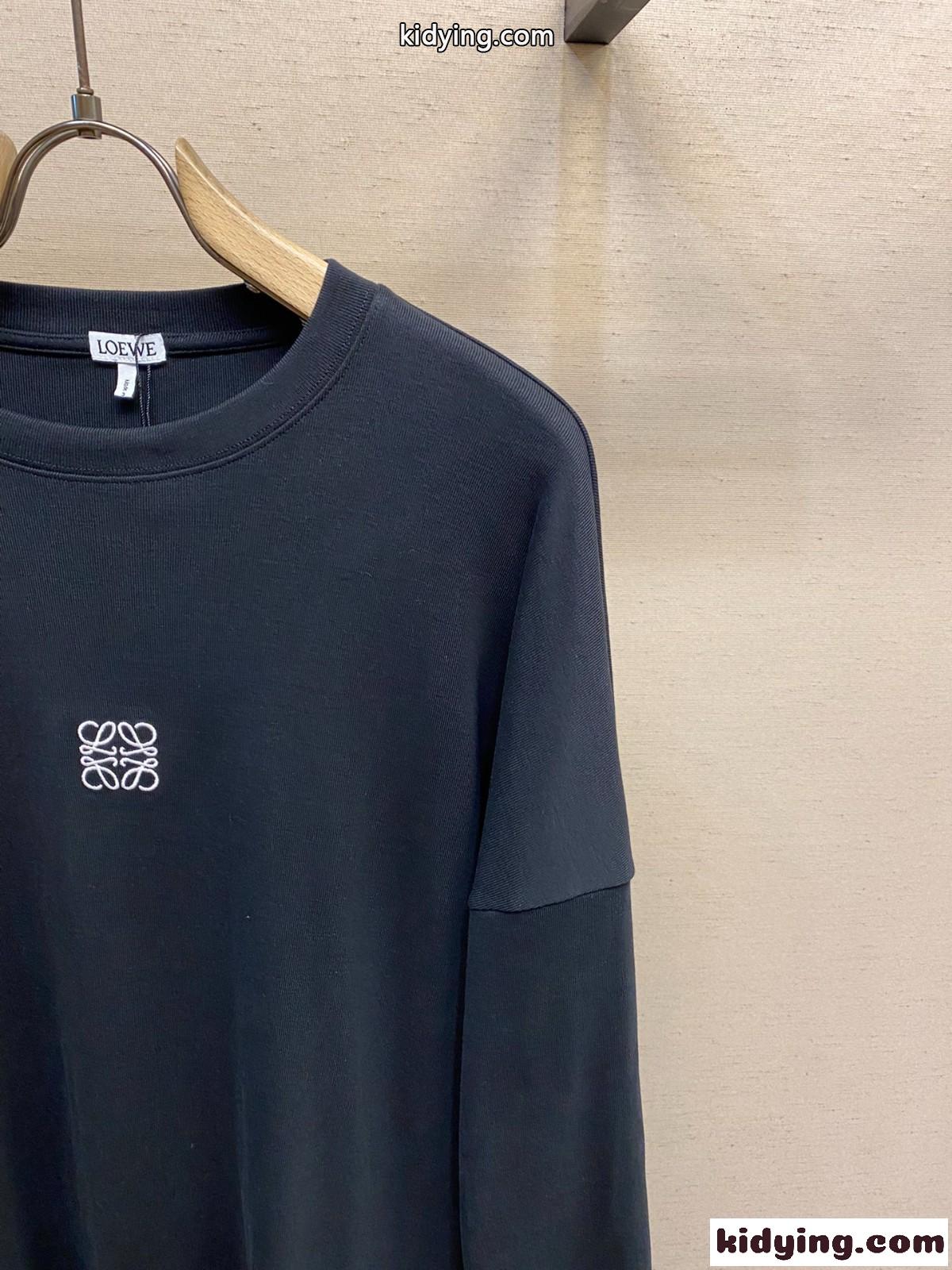 オーバーサイズフィット ロングスリーブTシャツ ロエベ Tシャツ コピー ブラック-2