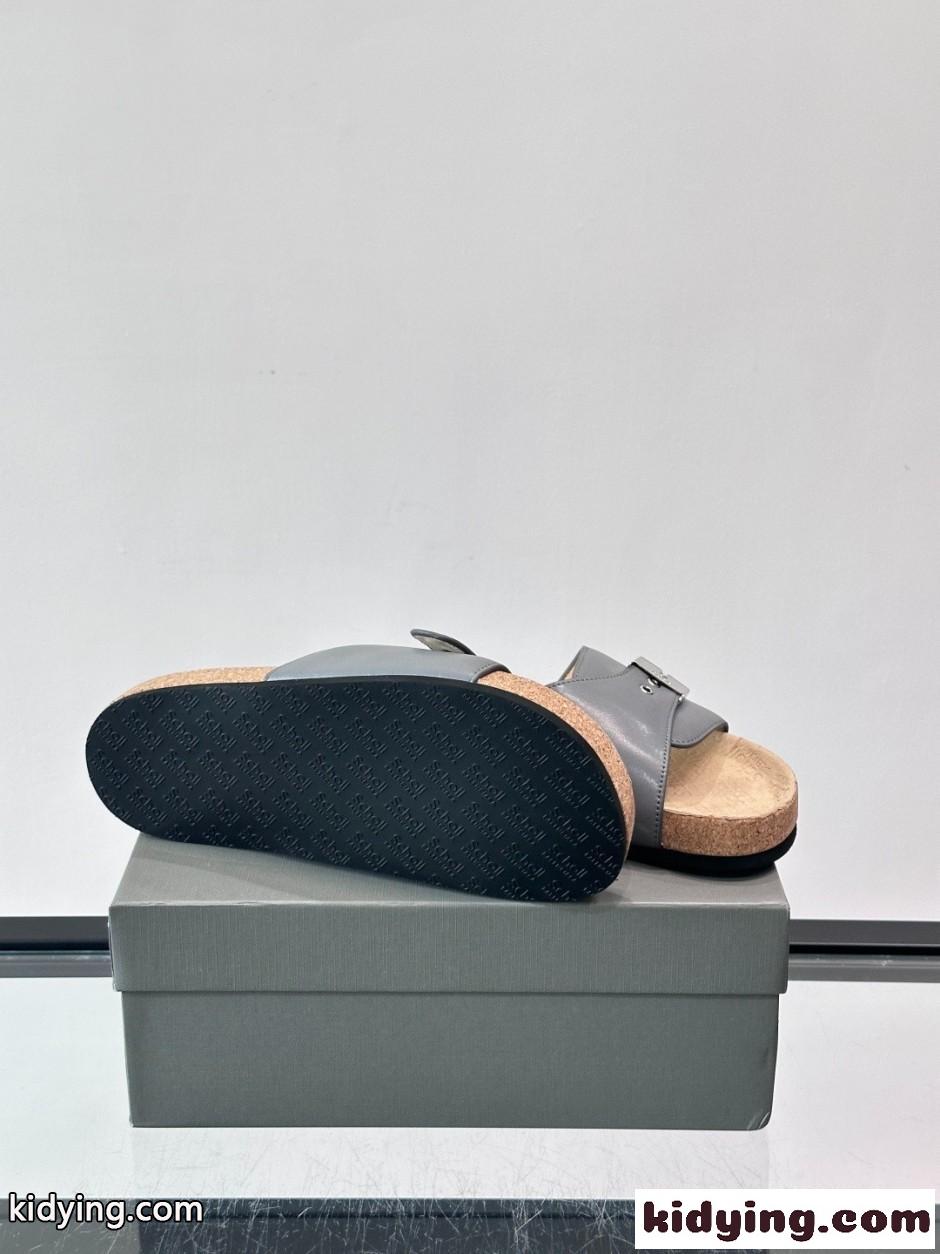 BALENCIAGA × Scholl コラボレーション サンダル バレンシアガ コピー グレー-4