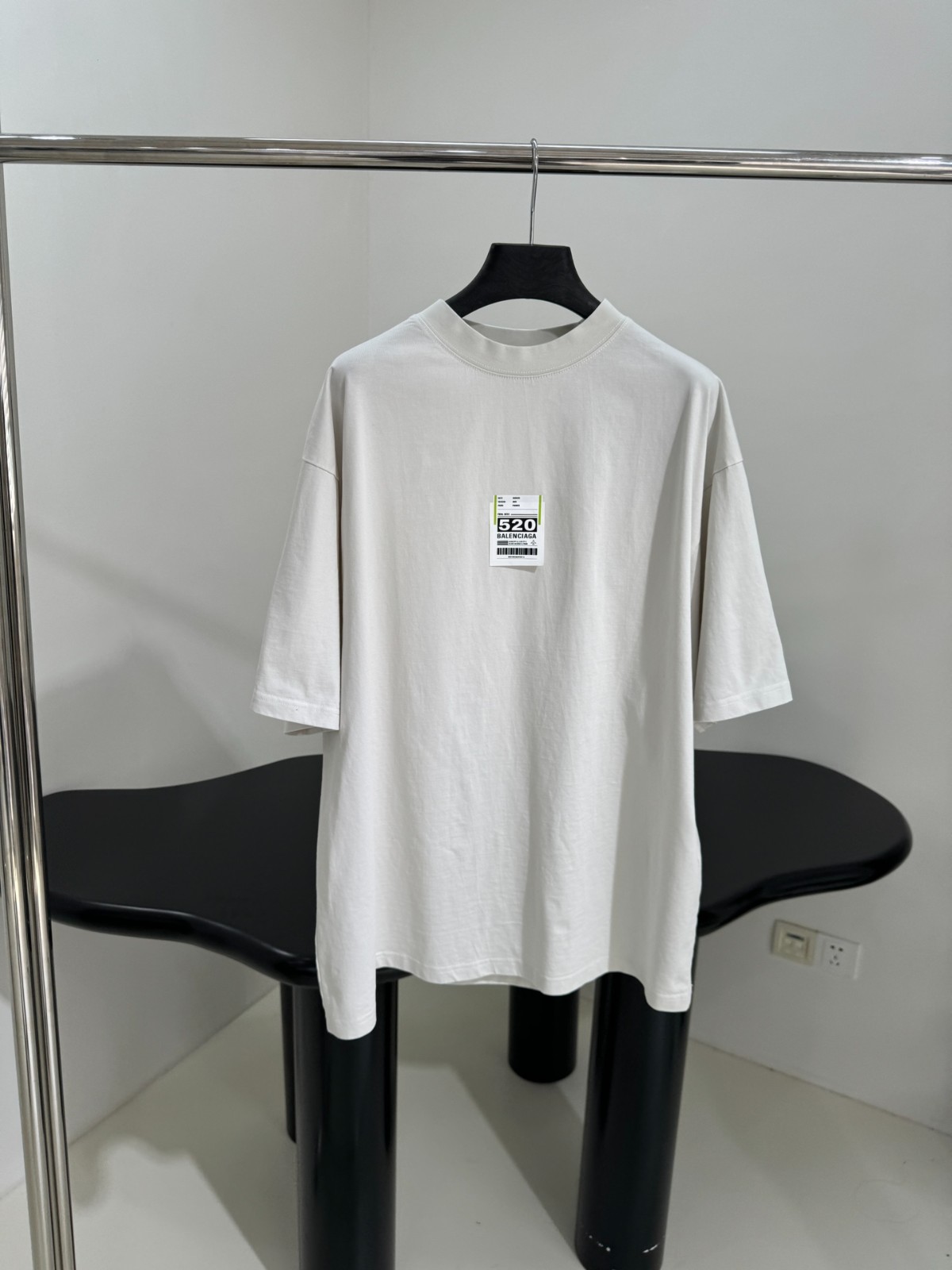 Airport Tag オーバーサイズ半袖Tシャツ バレンシアガ Tシャツ コピー ベージュ-0